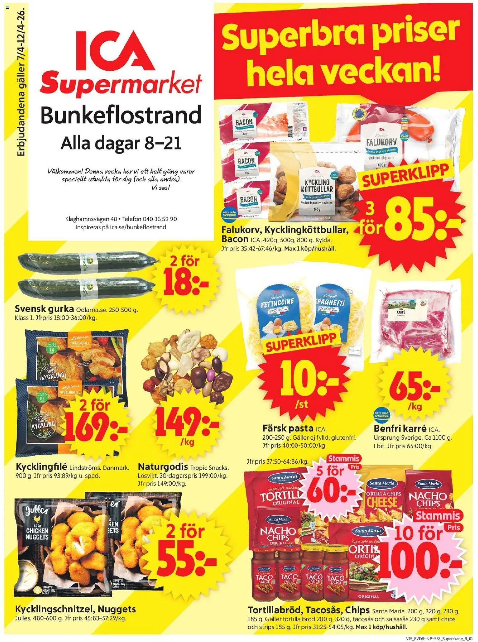Förhandsgranska reklamblad Bunkeflostrand från butik ICA Supermarket gäller från 06/04/2026
