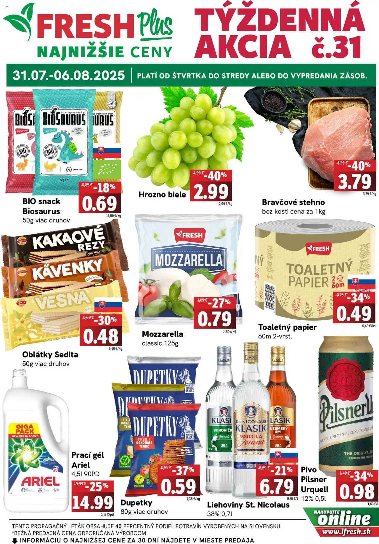 Fresh Leták od 31.07.2025 > Potraviny online