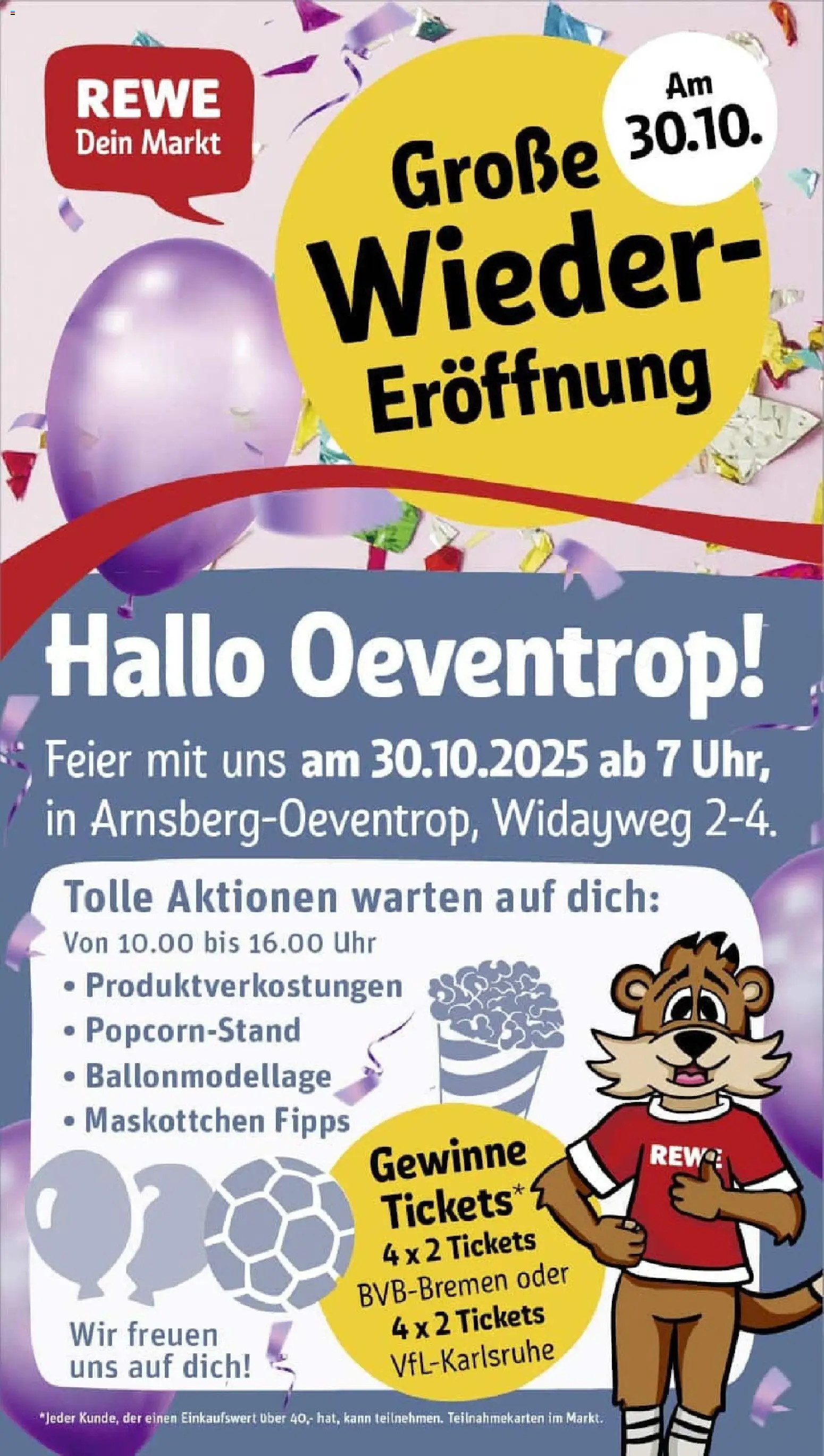 REWE Prospekt ab 26.10.2025 nächste Woche - Prospekt Arnsberg / Oeventrop - Uhr