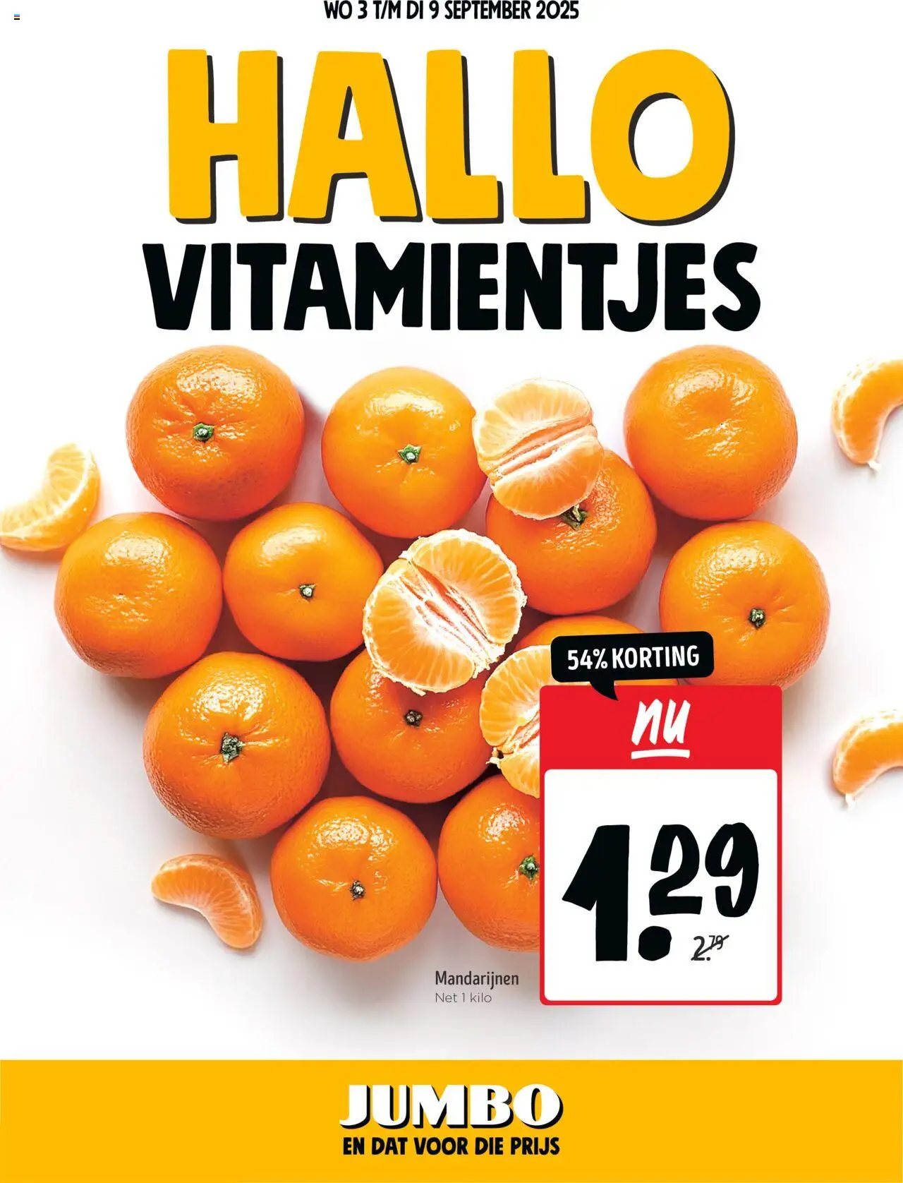 Jumbo shop Folder week 36 geldig vanaf 03-09-2025 - Paginanummer 1 - Mandarijnen