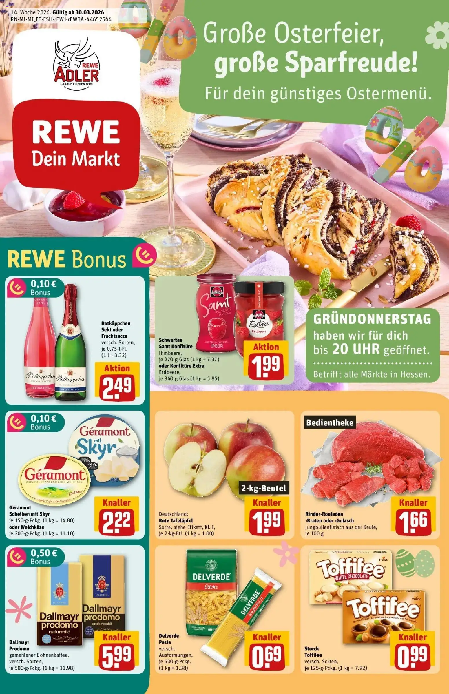 Vorschau von dem Prospekt des Geschäftes Rewe, gültig ab dem 30.03.2026