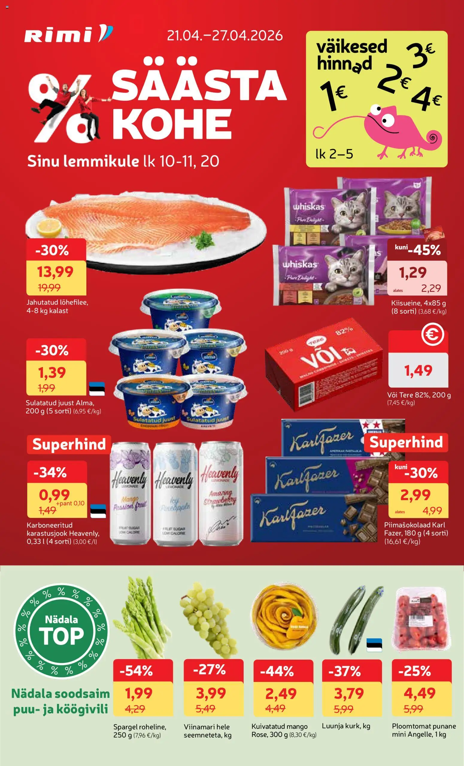 Rimi kliendilehe eelvaade alates 21.04.2026