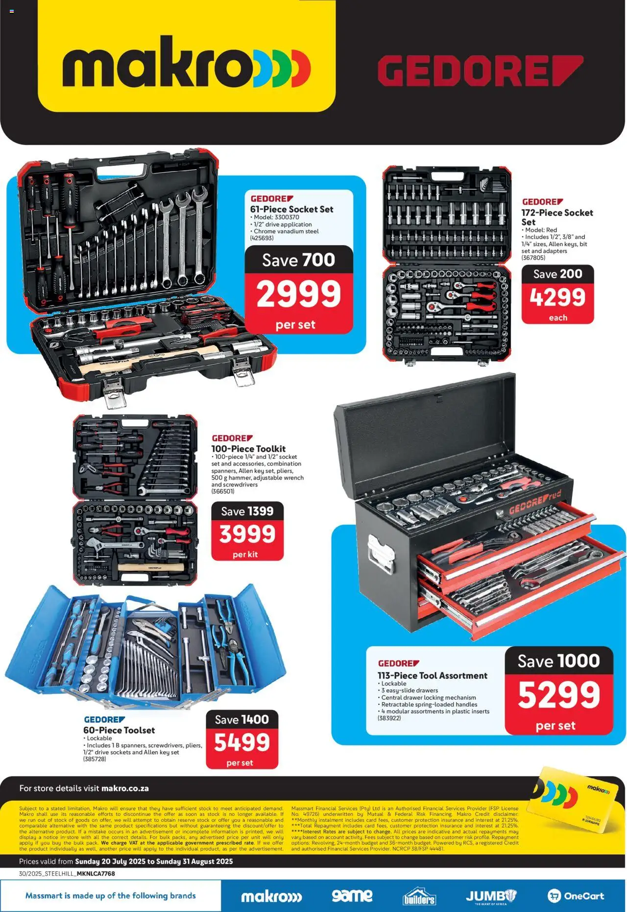 Makro Gedore Tools from 20/07 - 31/08/2025 > Promotions
