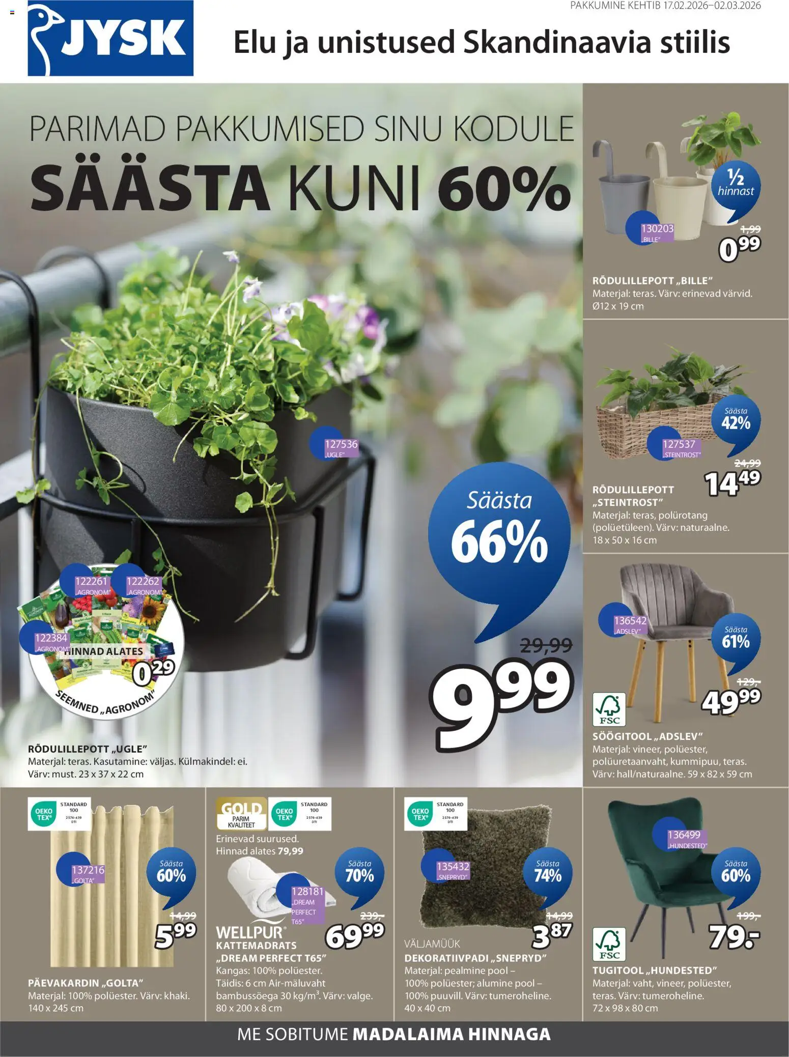 JYSK kliendilehe eelvaade alates 17.02.2026