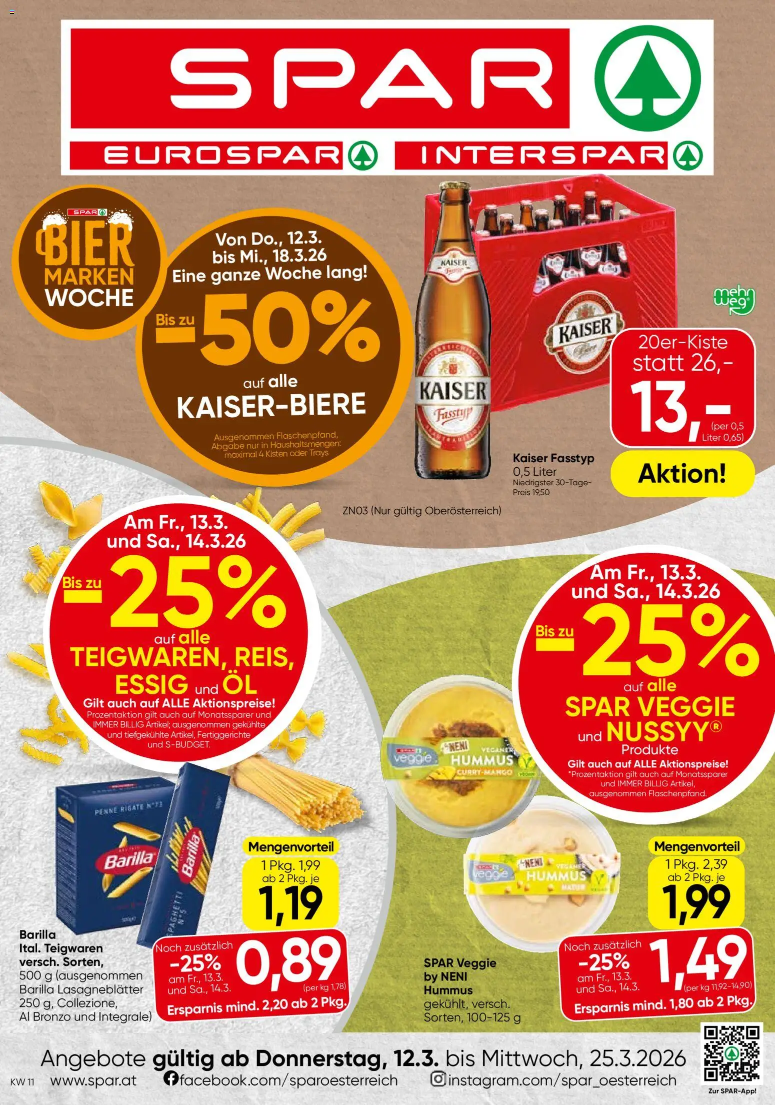 Vorschau der Angebote: Spar Spar Flugblatt - Oberösterreich gültig ab 12.03.2026