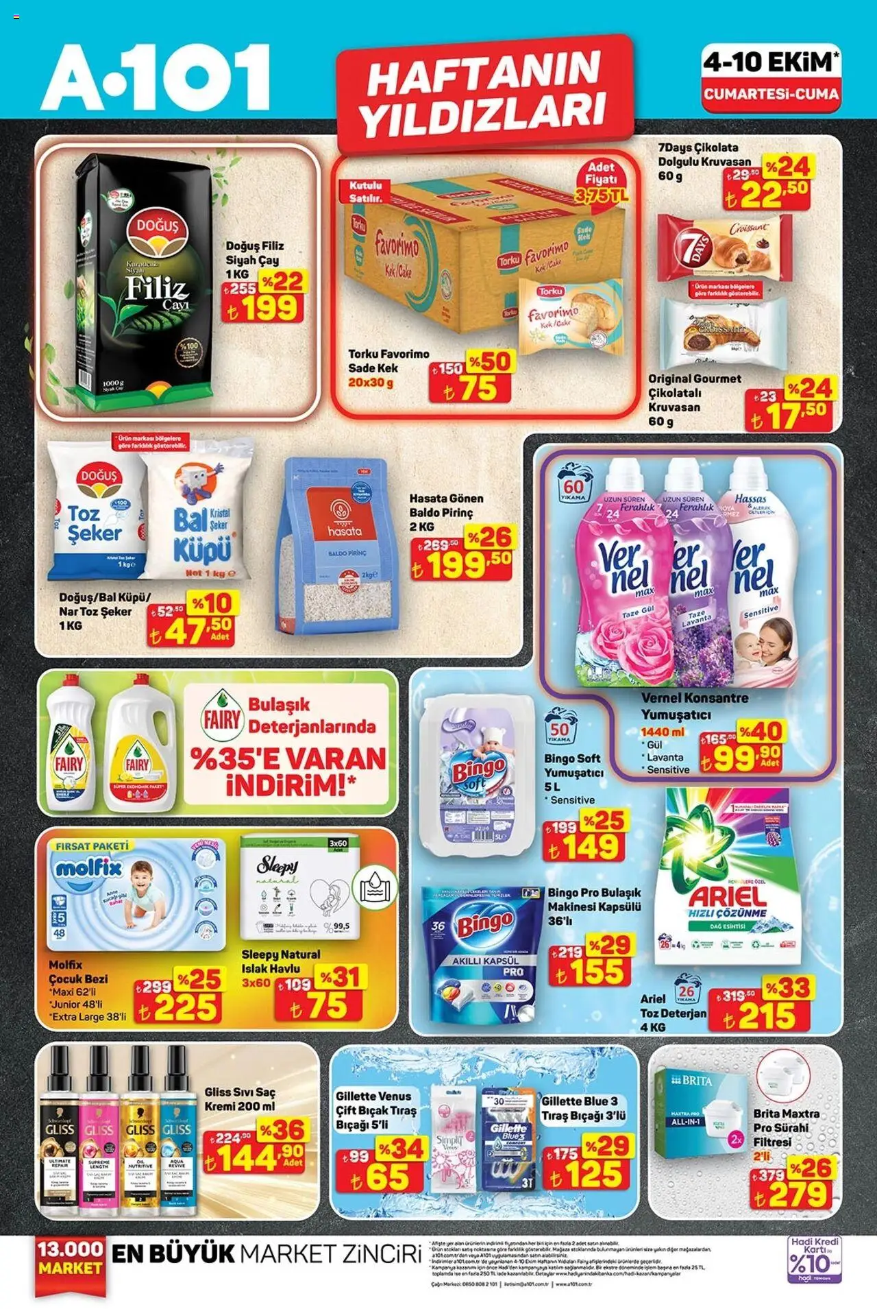 A101 Katalog (04 Ekim 2025) - Broşür bu hafta - Sayfa numarası 1 - Çikolata, Çay, Şeker, Gül, Nar, Pirinç, Deterjan, Toz şeker