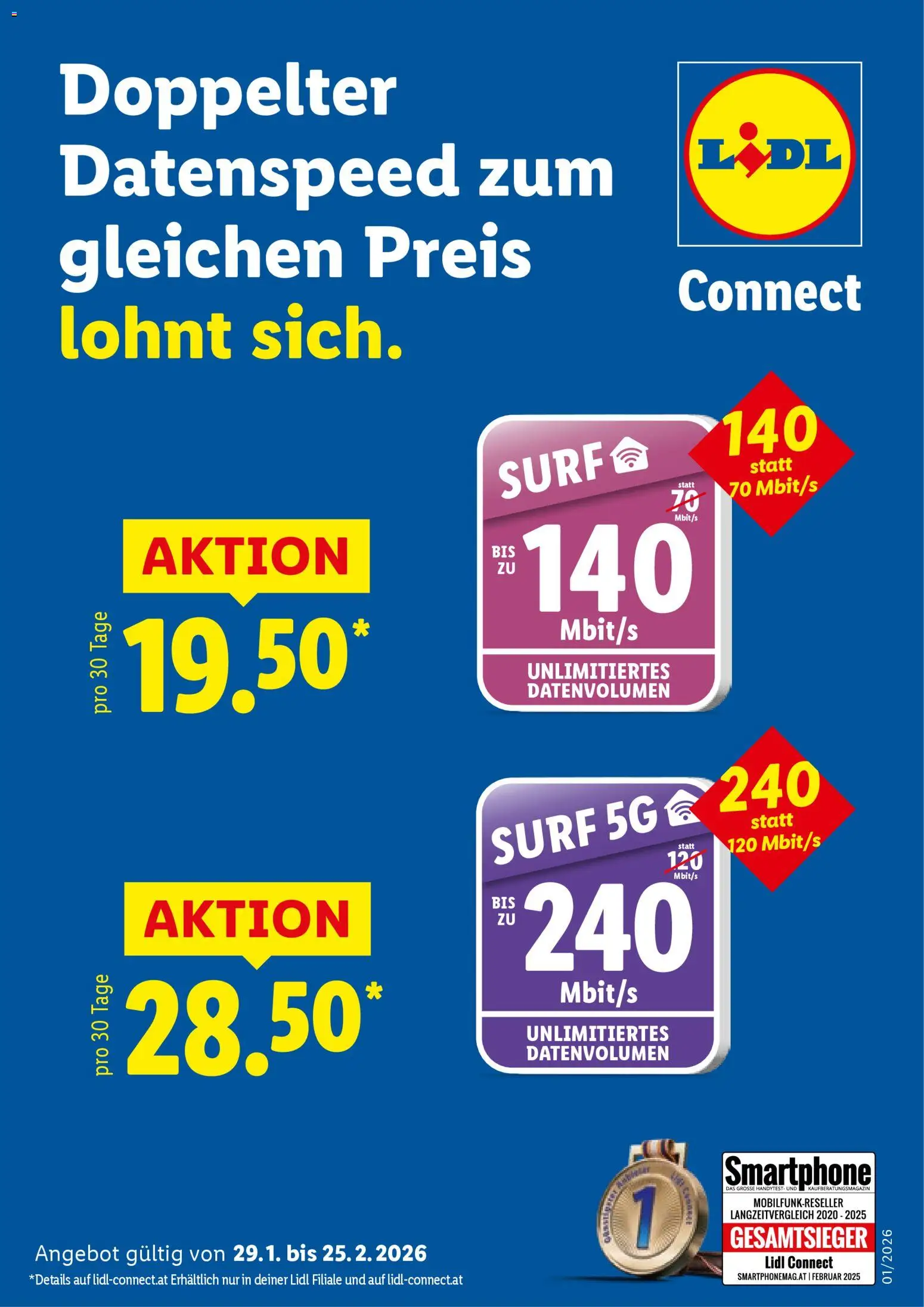 Vorschau der Angebote: Lidl Surf Action - Lidl Connect gültig ab 29.01.2026