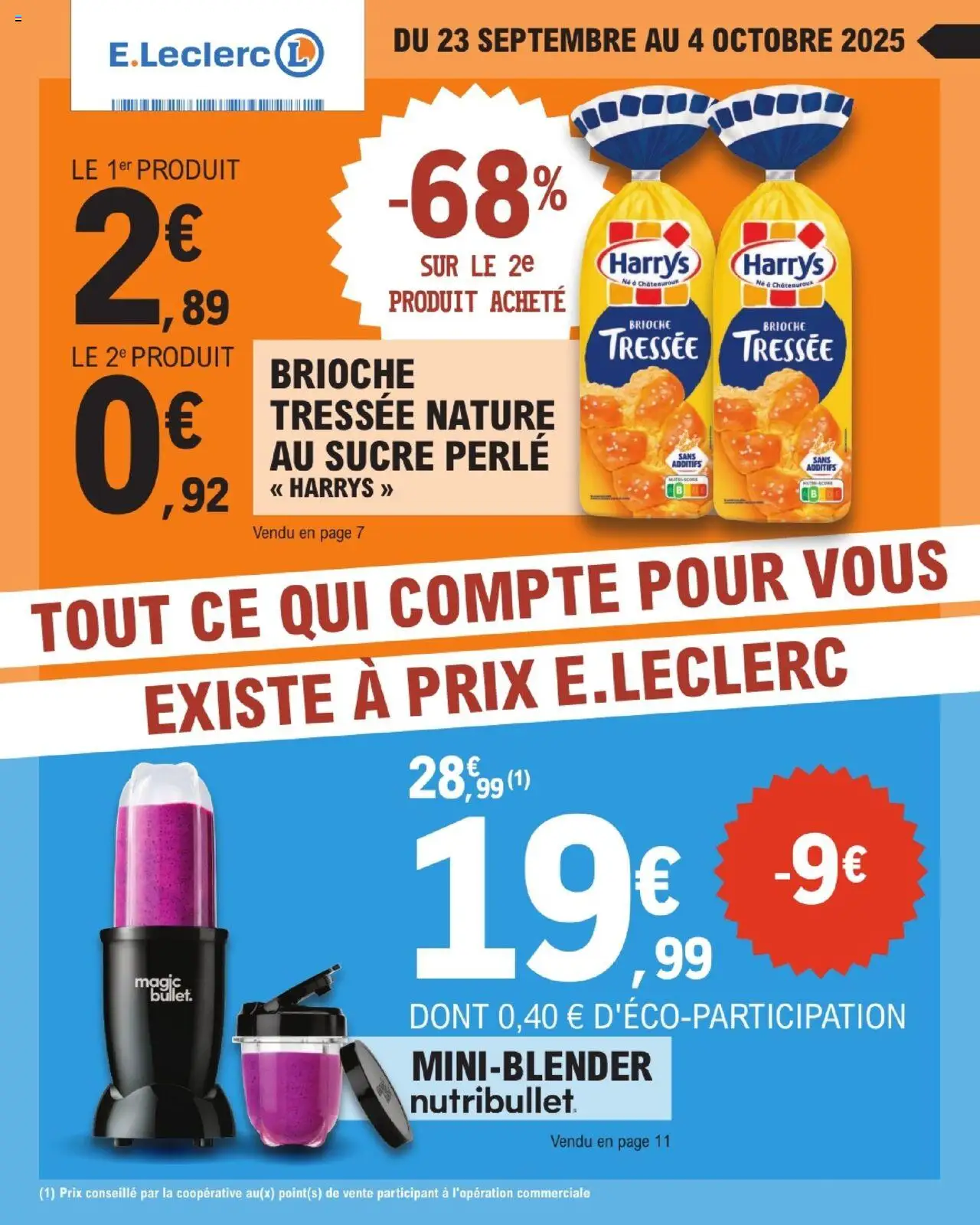 Catalogue de la semaine 39 de la boutique E.Leclerc valable du 23/09/2025 - Page numéro 1