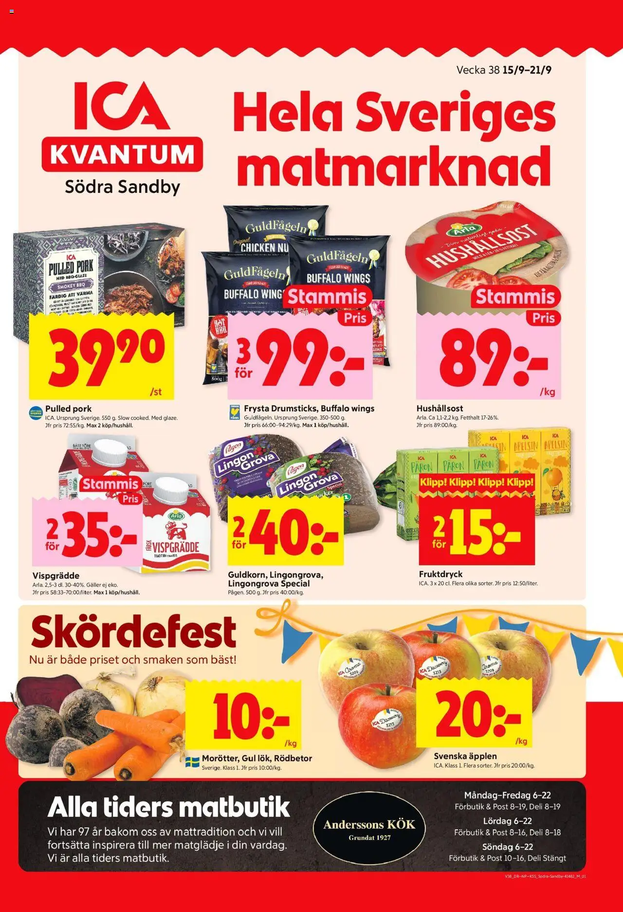 Södra Sandby är giltig 15/09 2025 > Veckans Erbjudanden gäller från 15/09/2025 till 21/09/2025 sidnummer 1