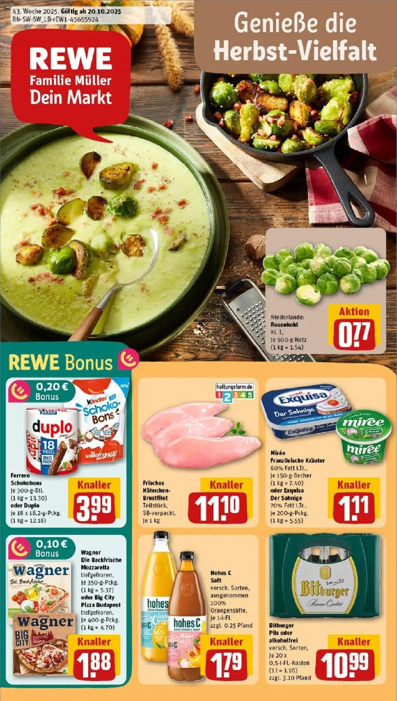 REWE Prospekt ab 19.10.2025 nächste Woche - Prospekt Lampertheim	