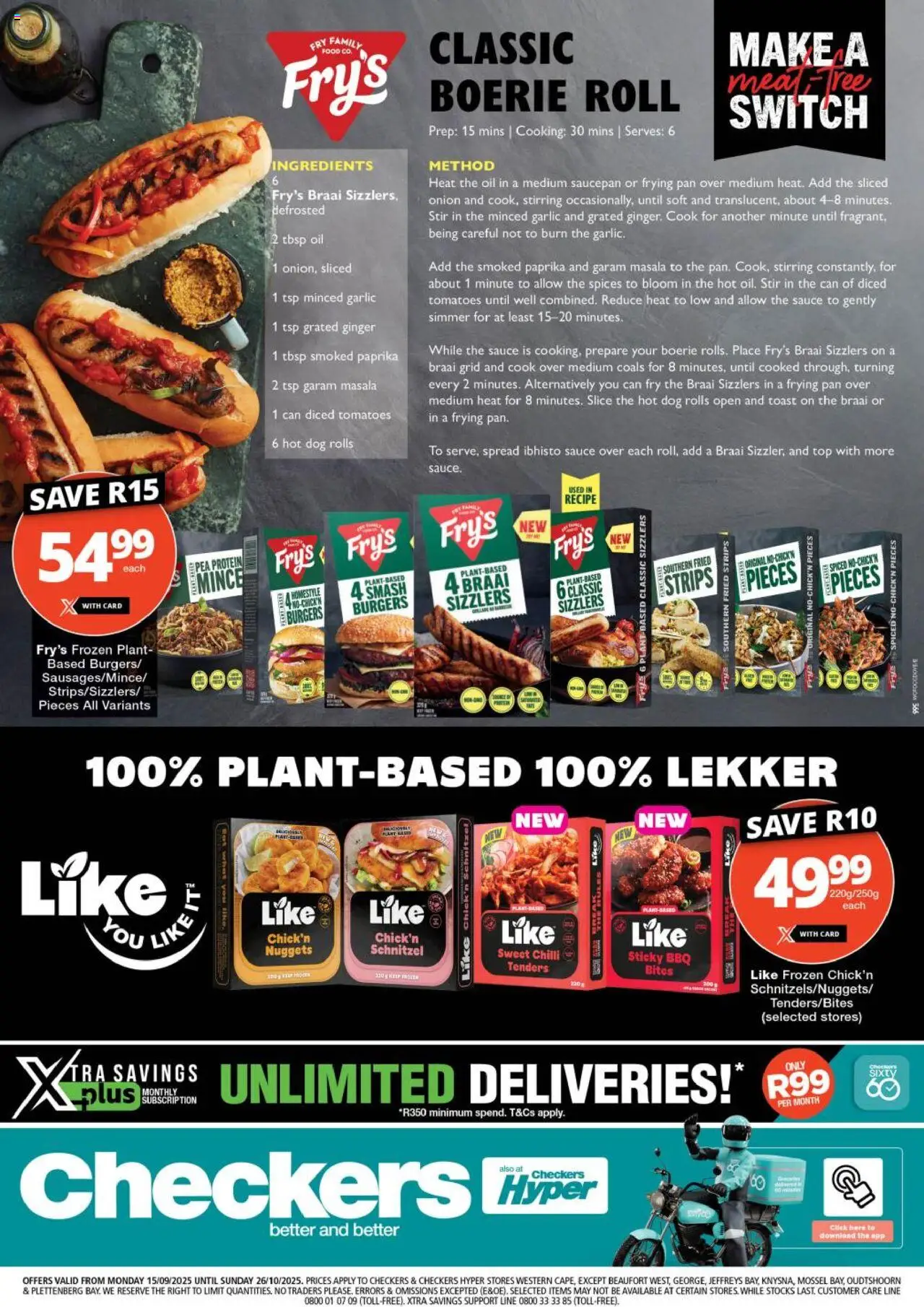 Checkers Western Cape - Fry's Promotion 15/09 - 26/10/2025 >> Catalogue