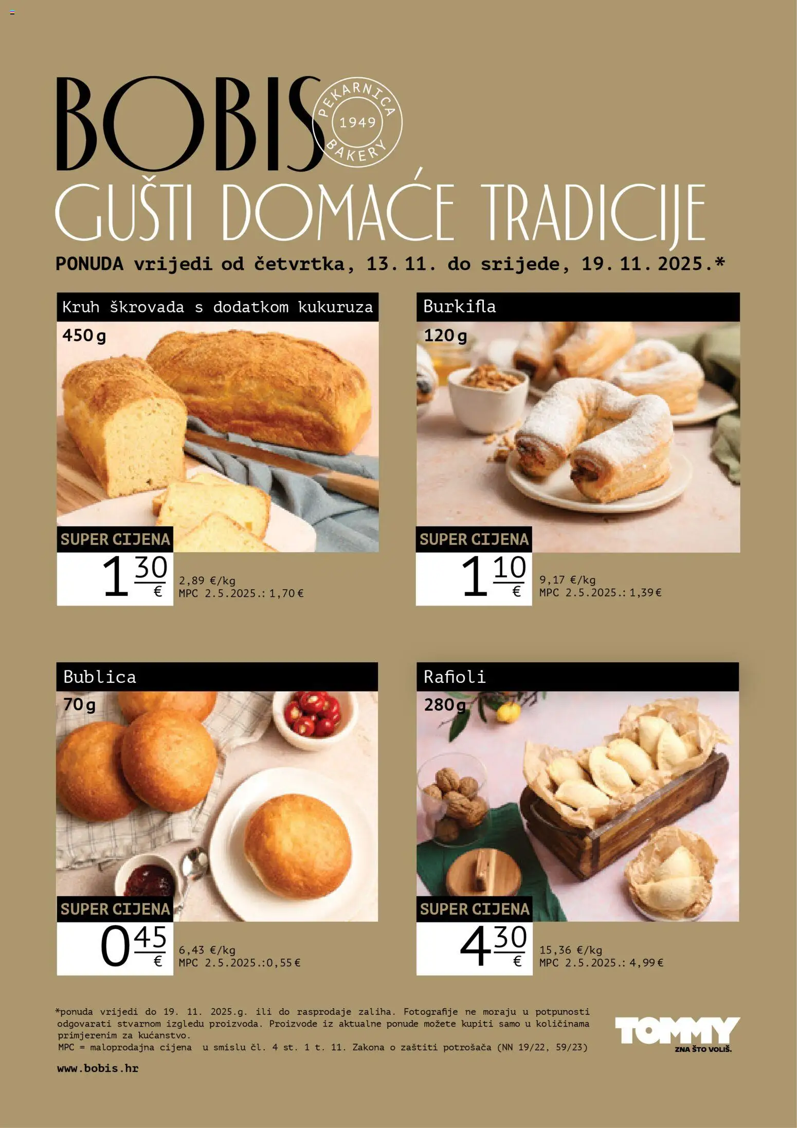Pregled letka Bobis Super ponuda trgovine Tommy vrijedi od 13.11.2025