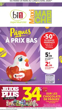 Prévisualisation de bi1 Catalogue Pâques à prix bas maxi marché du magasin bi1 formulaire valide 24/03/2026