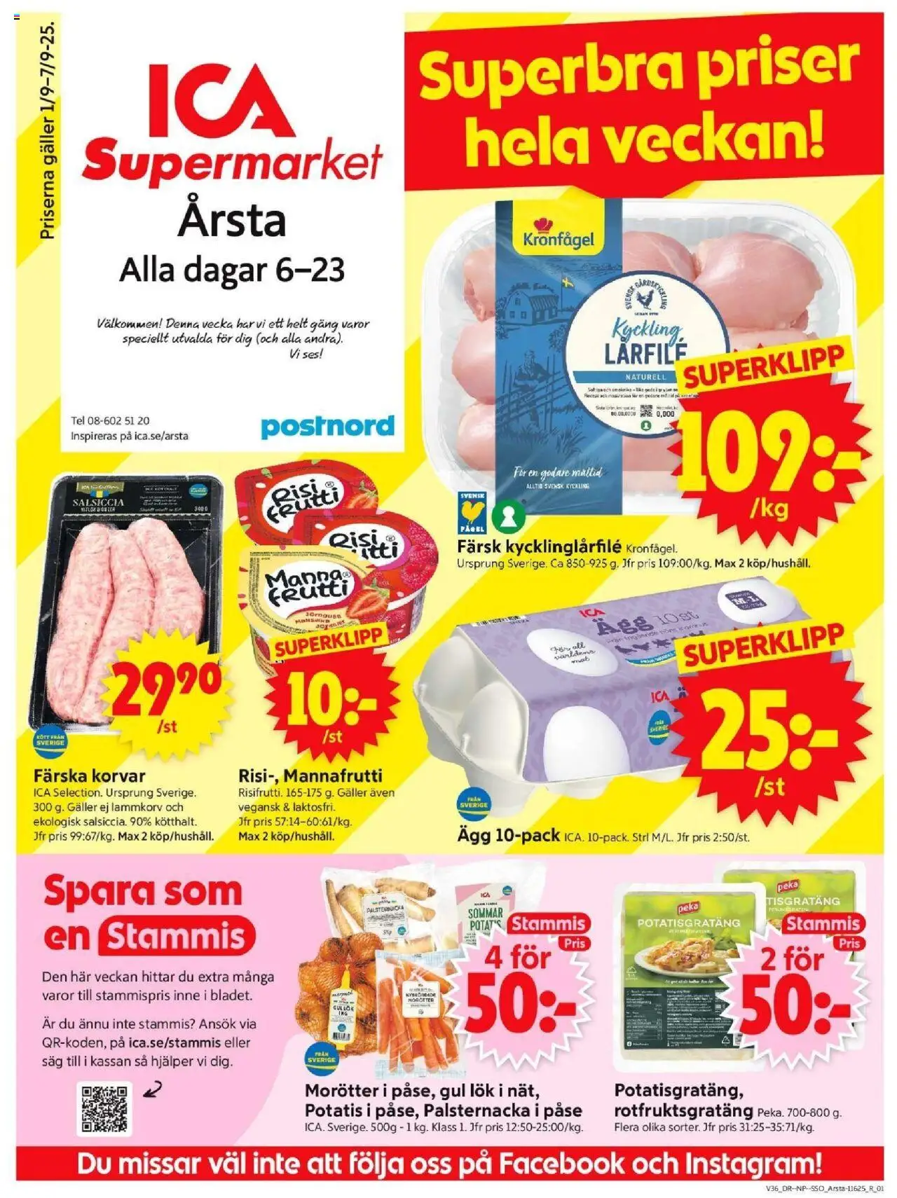Årsta är giltig 01/09 2025 > Veckans Erbjudanden gäller från 01/09/2025 till 07/09/2025 sidnummer 1
