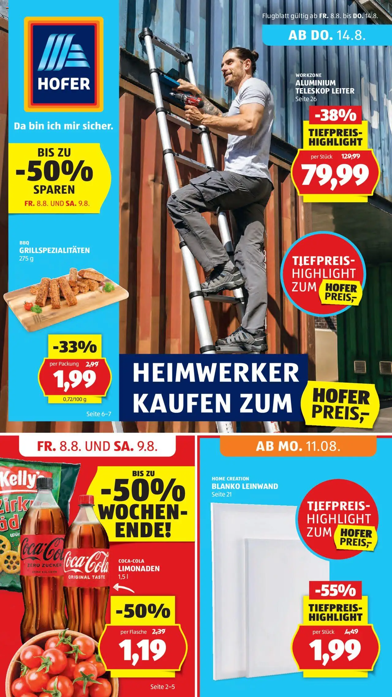  HOFER Flugblatt 08.08.2025 - Prospekt aktuell, Angebote - Seite 1