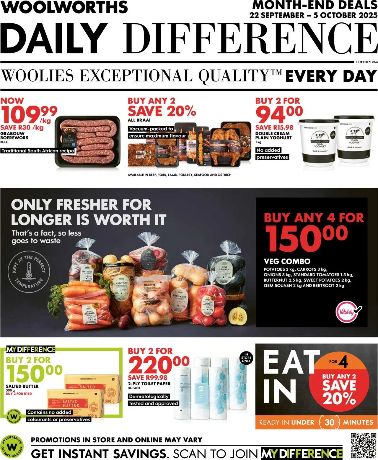 Woolworths Daily Difference - Gauteng from 22/09 - 05/10/2025 > Promotions