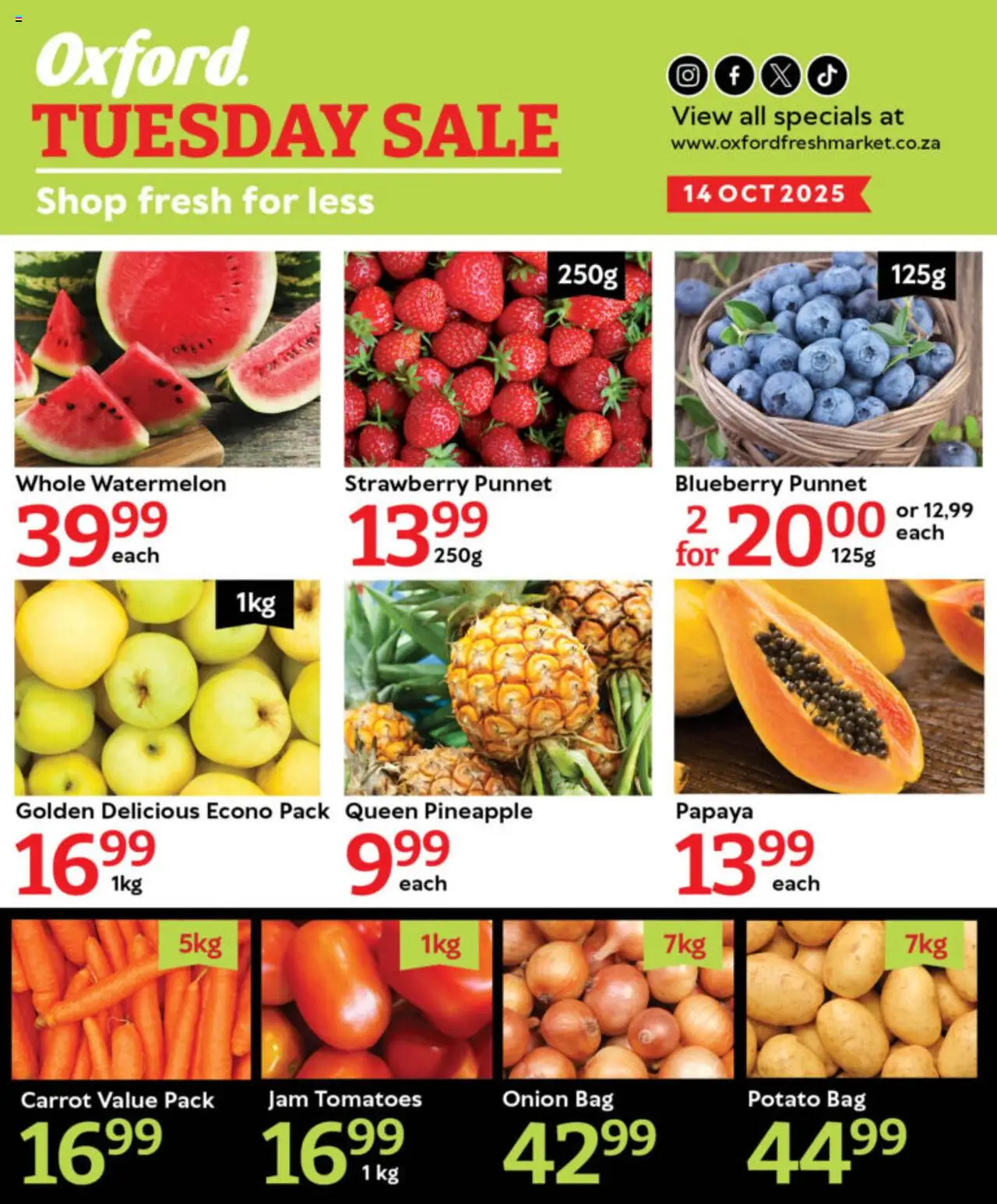 Oxford Freshmarket Tuesday Sale from 14/10 - 14/10/2025 > Promotions