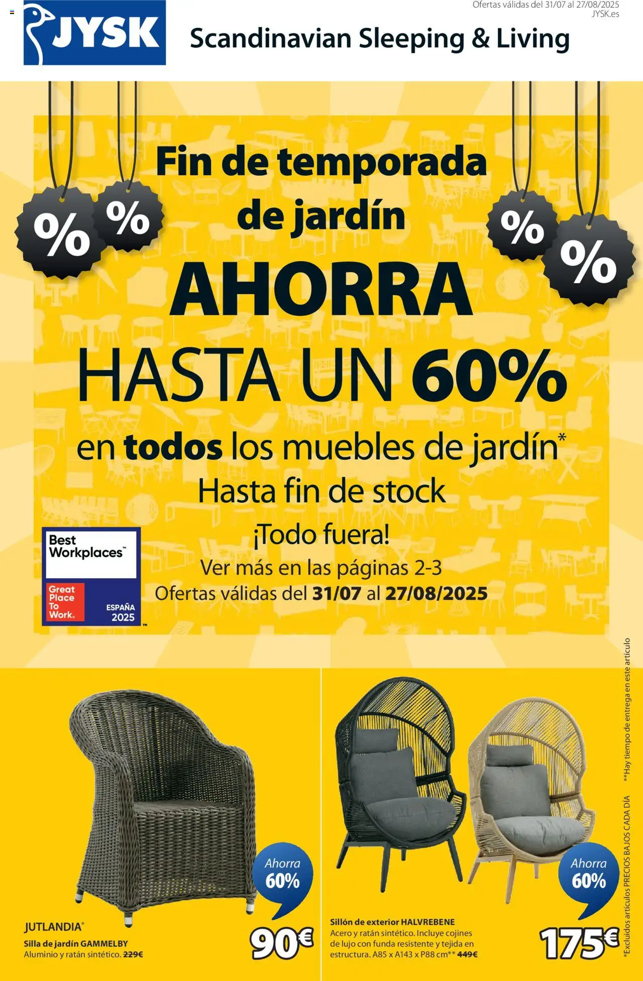 JYSK Grandes ofertas > 31/07 - 27/08/2025 > Ofertas