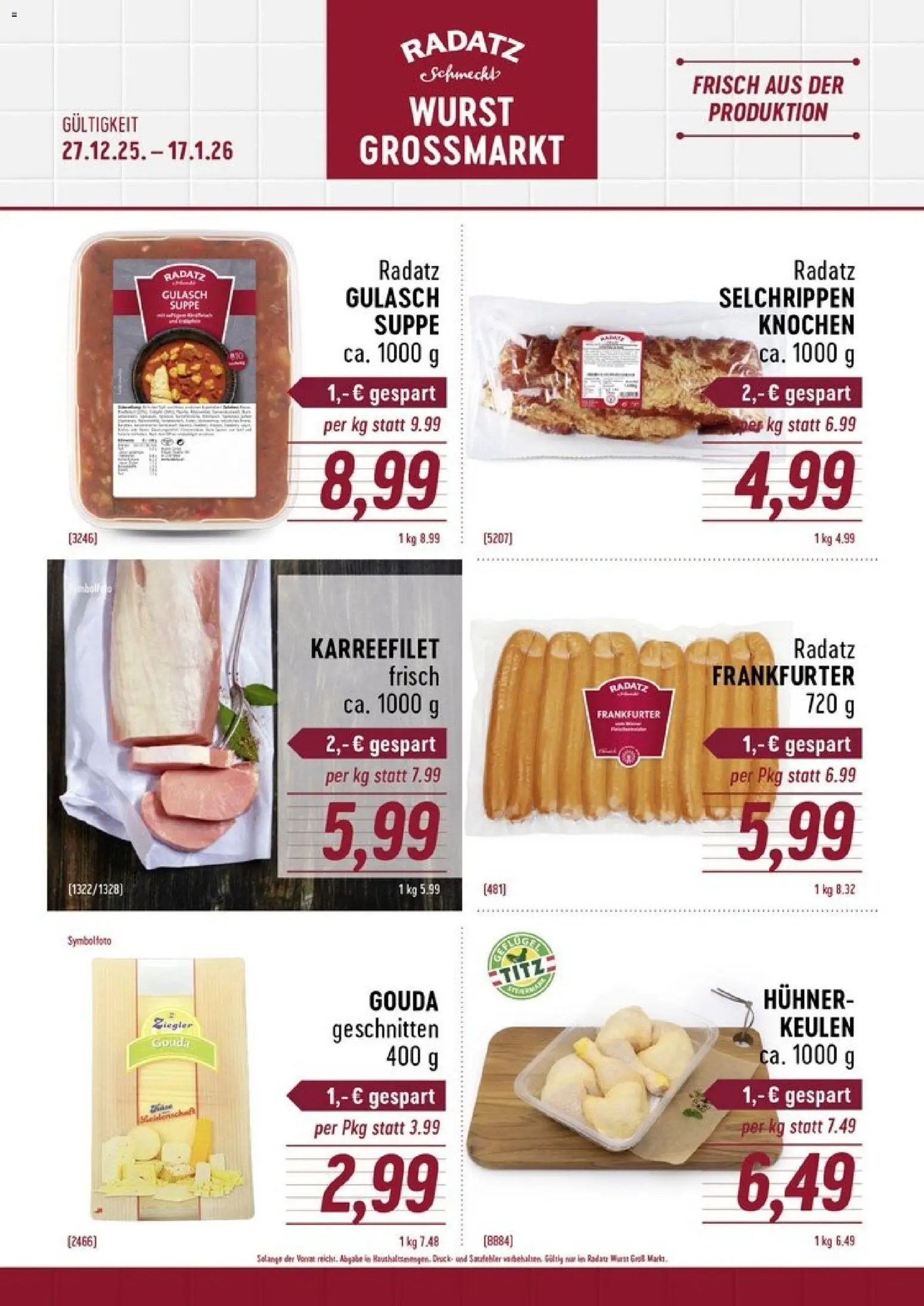 Vorschau der Angebote: Radatz Flugblatt gültig ab 27.12.2025 - Wurst