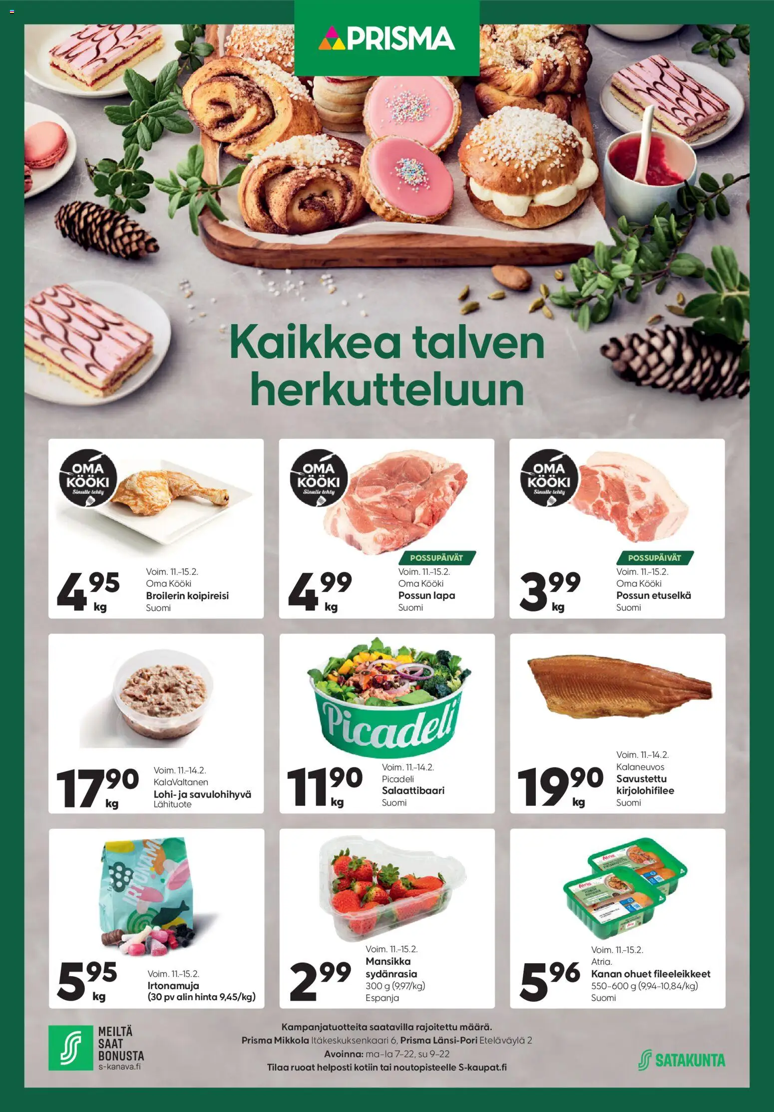 Kaupan Prisma Kaikkea talven herkutteluun esikatselu, voimassa 11/02/2026