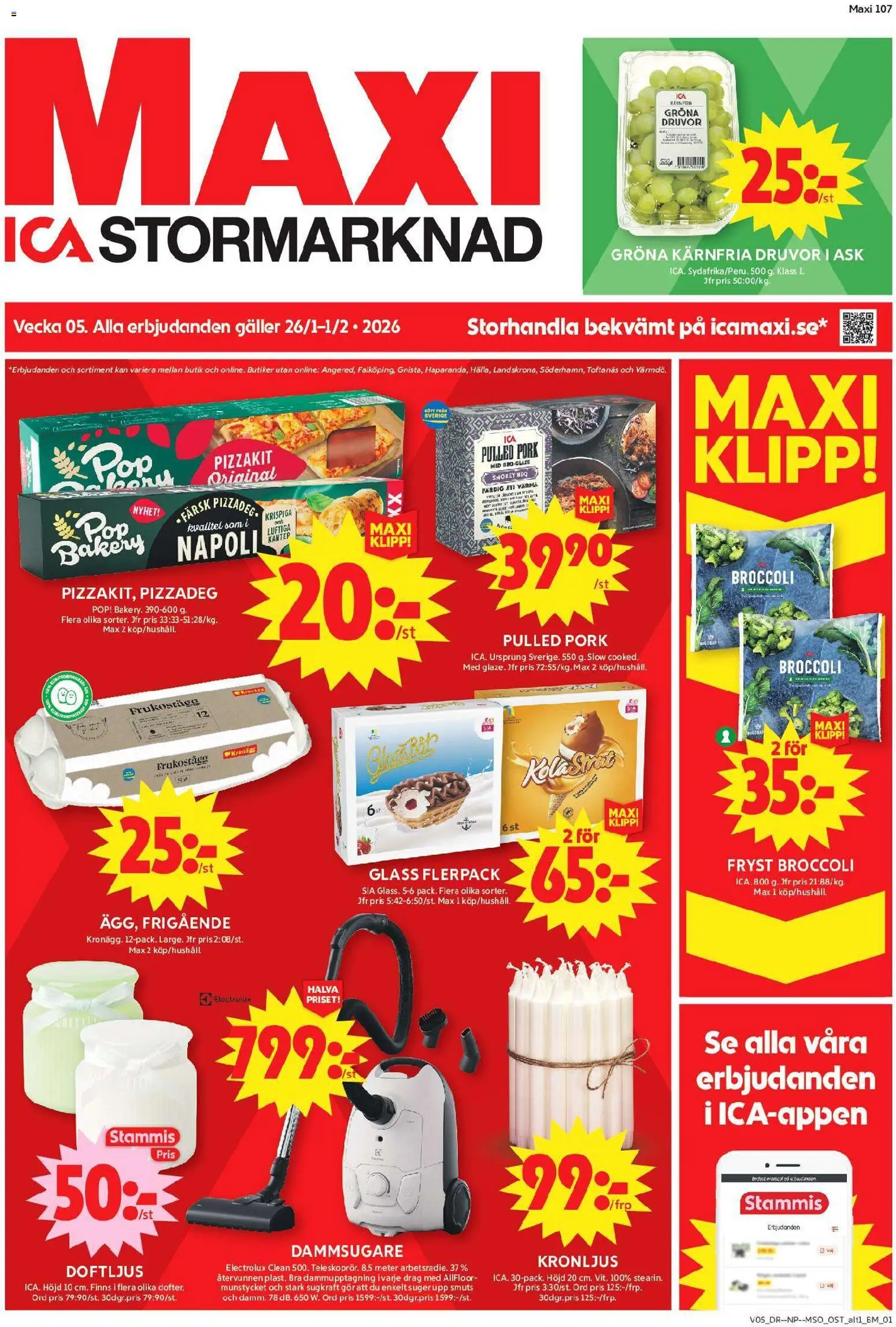 Förhandsgranska reklamblad Aktuella reklamblad ICA Maxi från butik ICA Maxi gäller från 26/01/2026