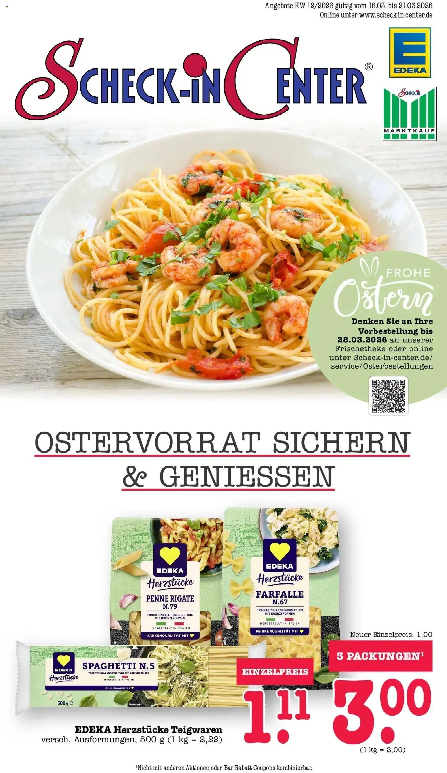 Vorschau von dem Prospekt des Geschäftes E center, gültig ab dem 16.03.2026 - Spaghetti