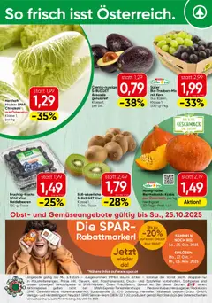 Vorschau der Angebote: Spar Wien Obst & Gemüse gültig ab 20.10.2025