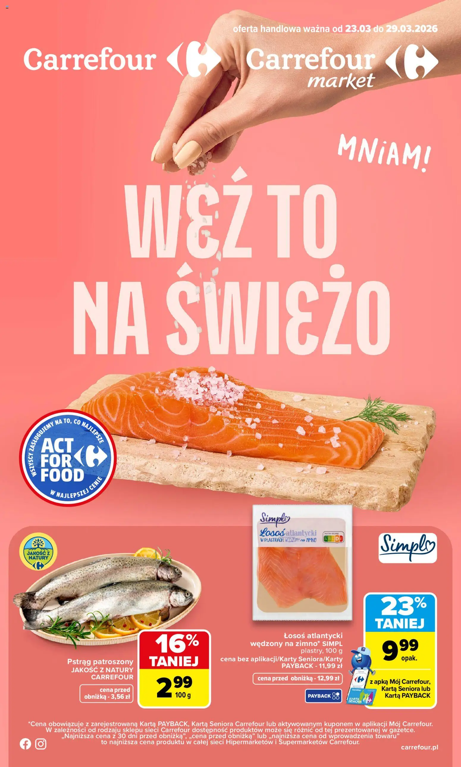 Pogląd gazetki "Carrefour gazetka - Weź to na świeżo" ze sklepu Carrefour ważnej od 23.03.2026