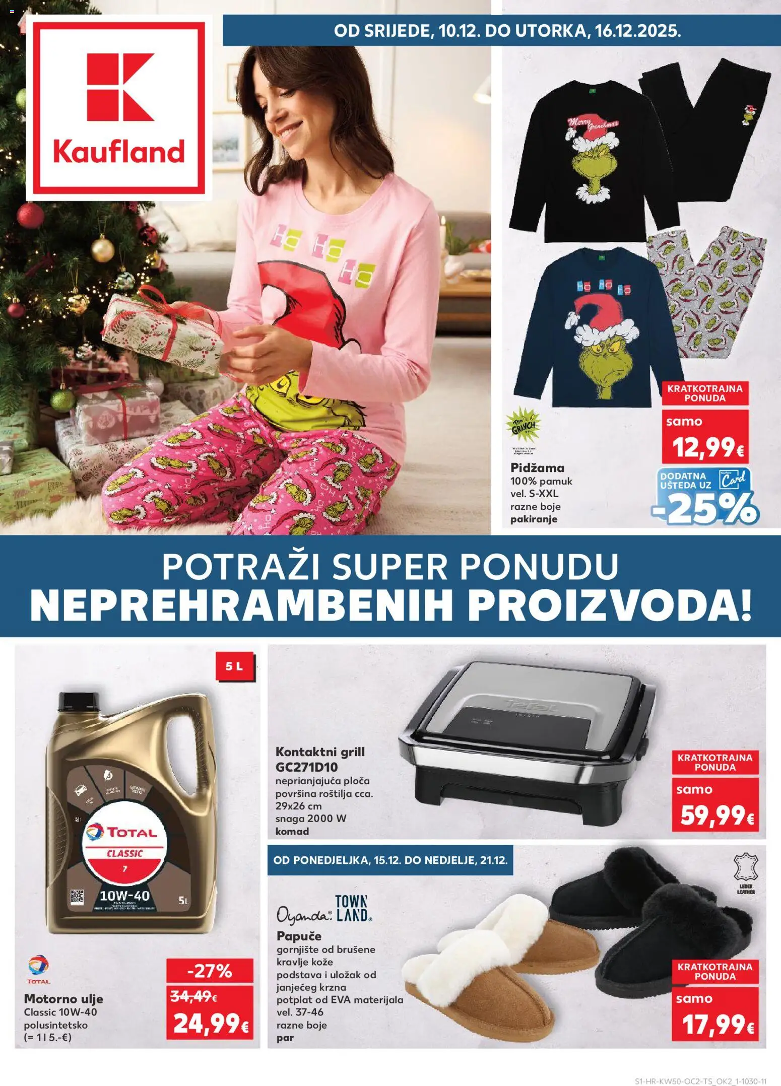 Pregled letka Katalog Parkside trgovine Kaufland vrijedi od 10.12.2025 - Grill, Pidžama, Papuče, Motorno ulje, Ulje