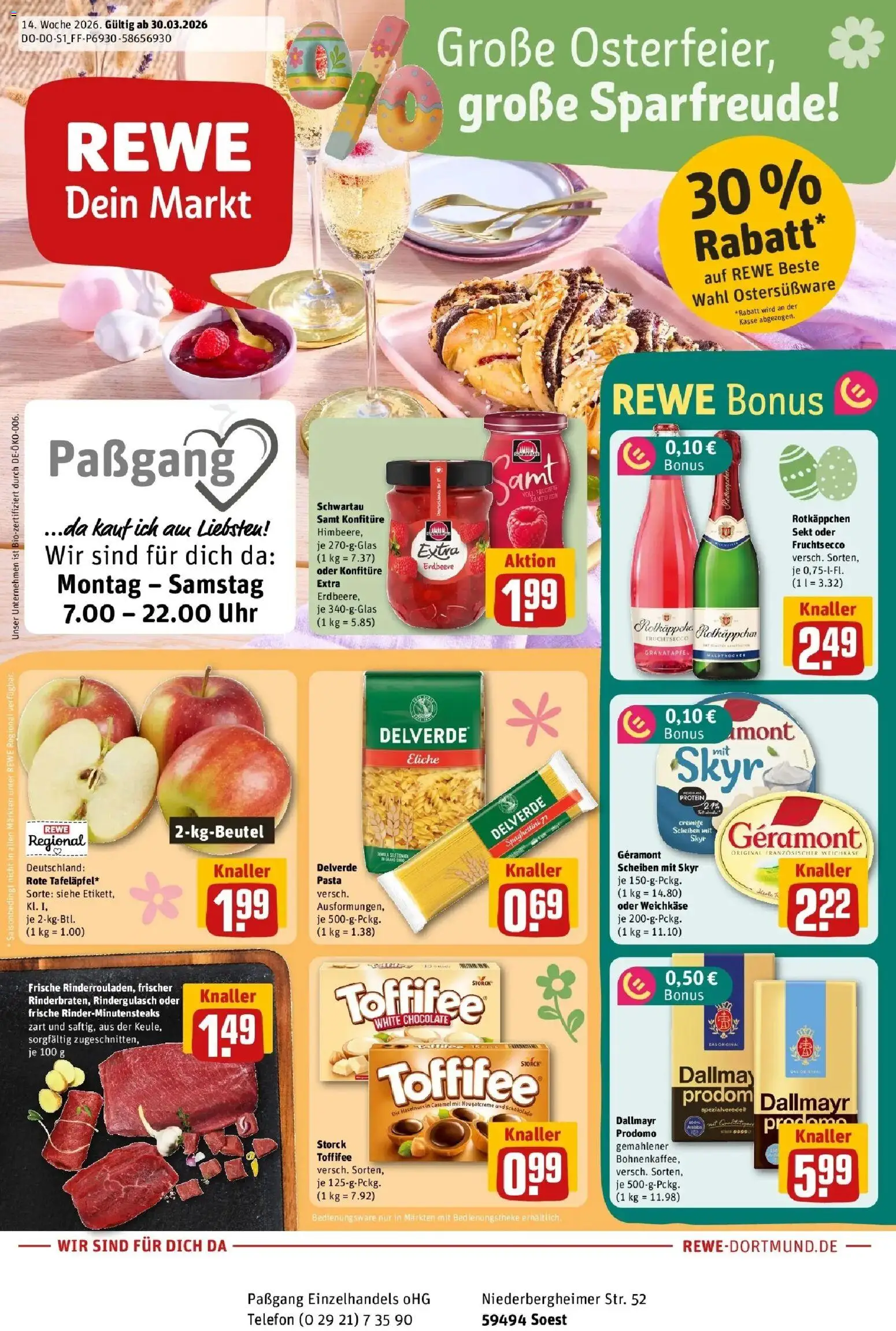 Vorschau von dem Prospekt des Geschäftes Rewe, gültig ab dem 30.03.2026