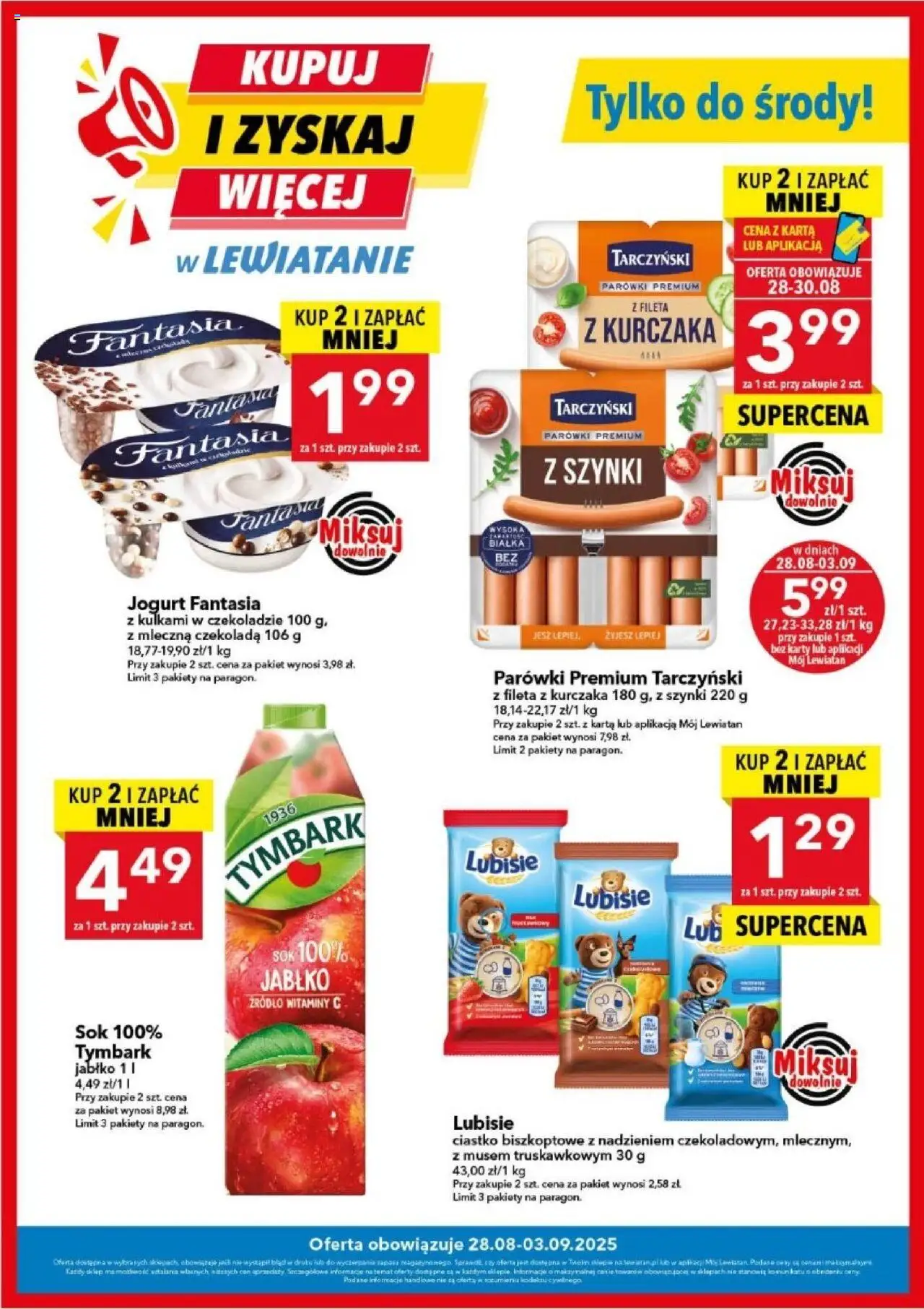 Lewiatan gazetka od 28.08.2025 - Promocje "Kupuj i zyskaj więcej" - Numer strony 1