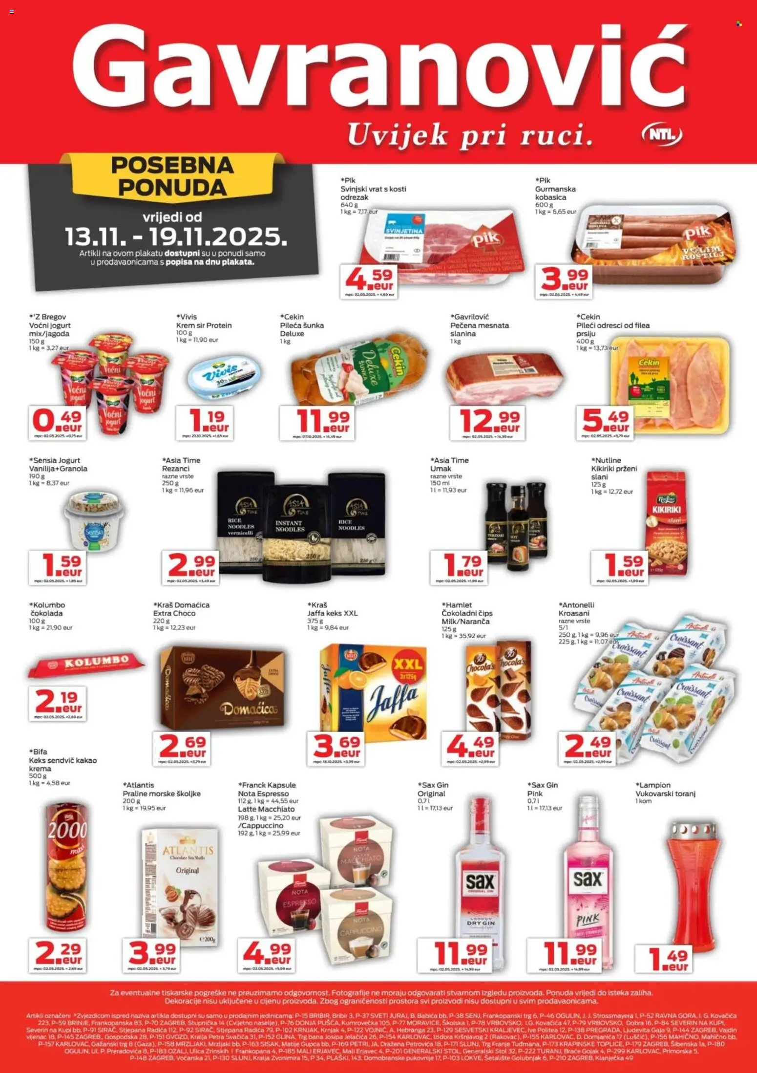 Pregled letka Katalog trgovine Gavranović vrijedi od 13.11.2025