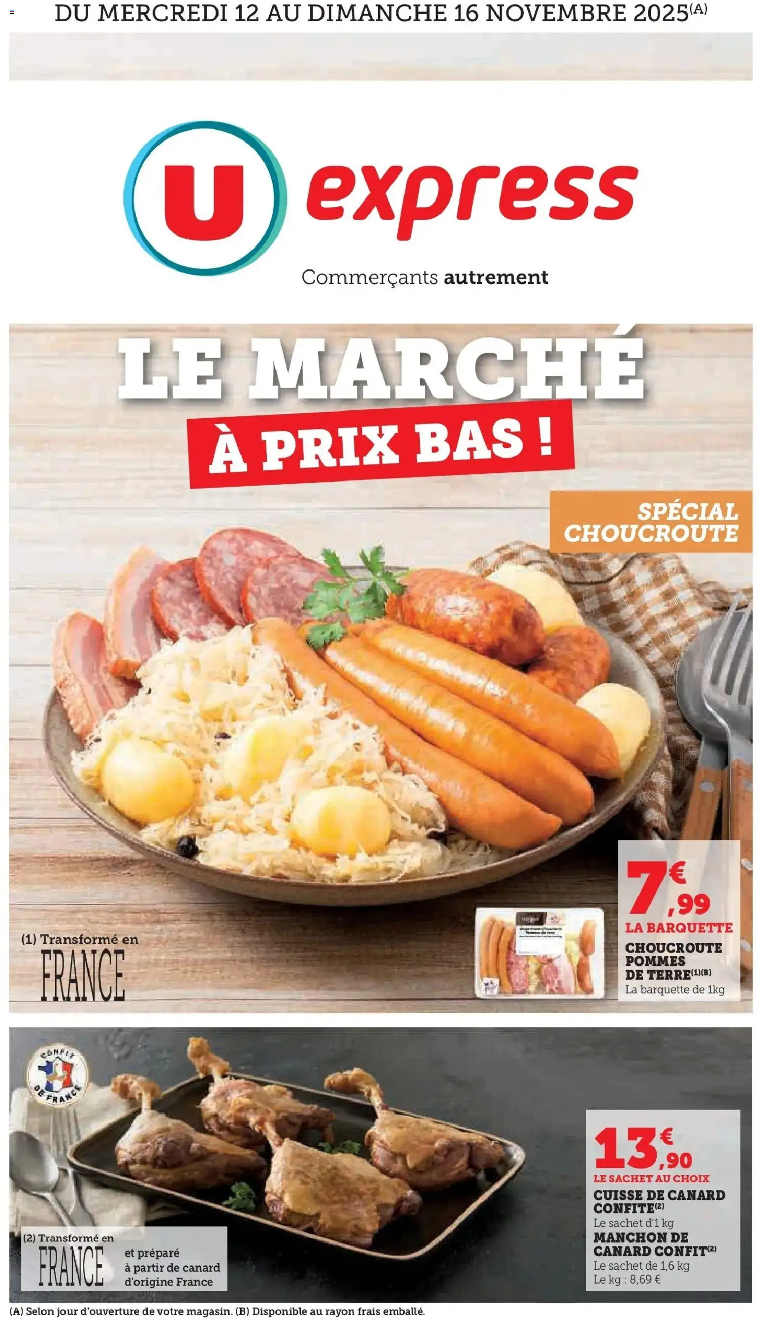 Prévisualisation de Le marché à prix bas ! du magasin U Express formulaire valide 09/11/2025