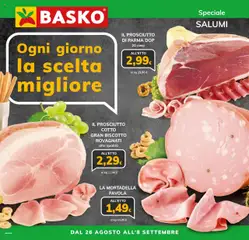 Anteprima dell'opuscolo Volantino Salumi dal negozio Basko valido da 26/08/2025