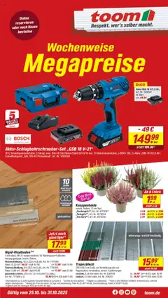 Vorschau von dem Prospekt des Geschäftes Toom Baumarkt, gültig ab dem 27.10.2025