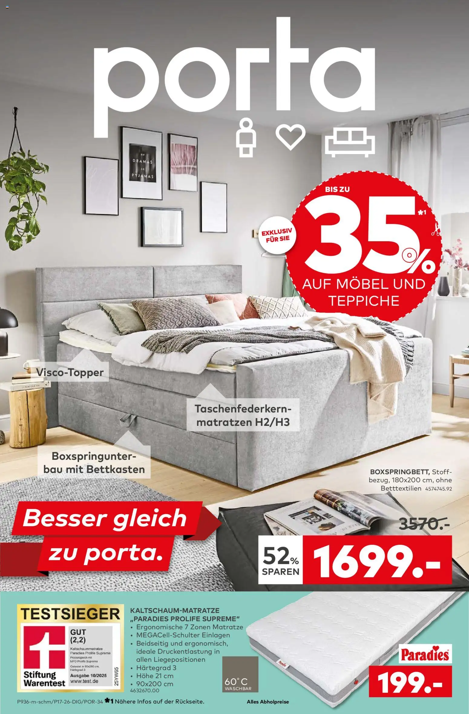Vorschau von dem Prospekt des Geschäftes Porta!, gültig ab dem 13.04.2026 - Matratze