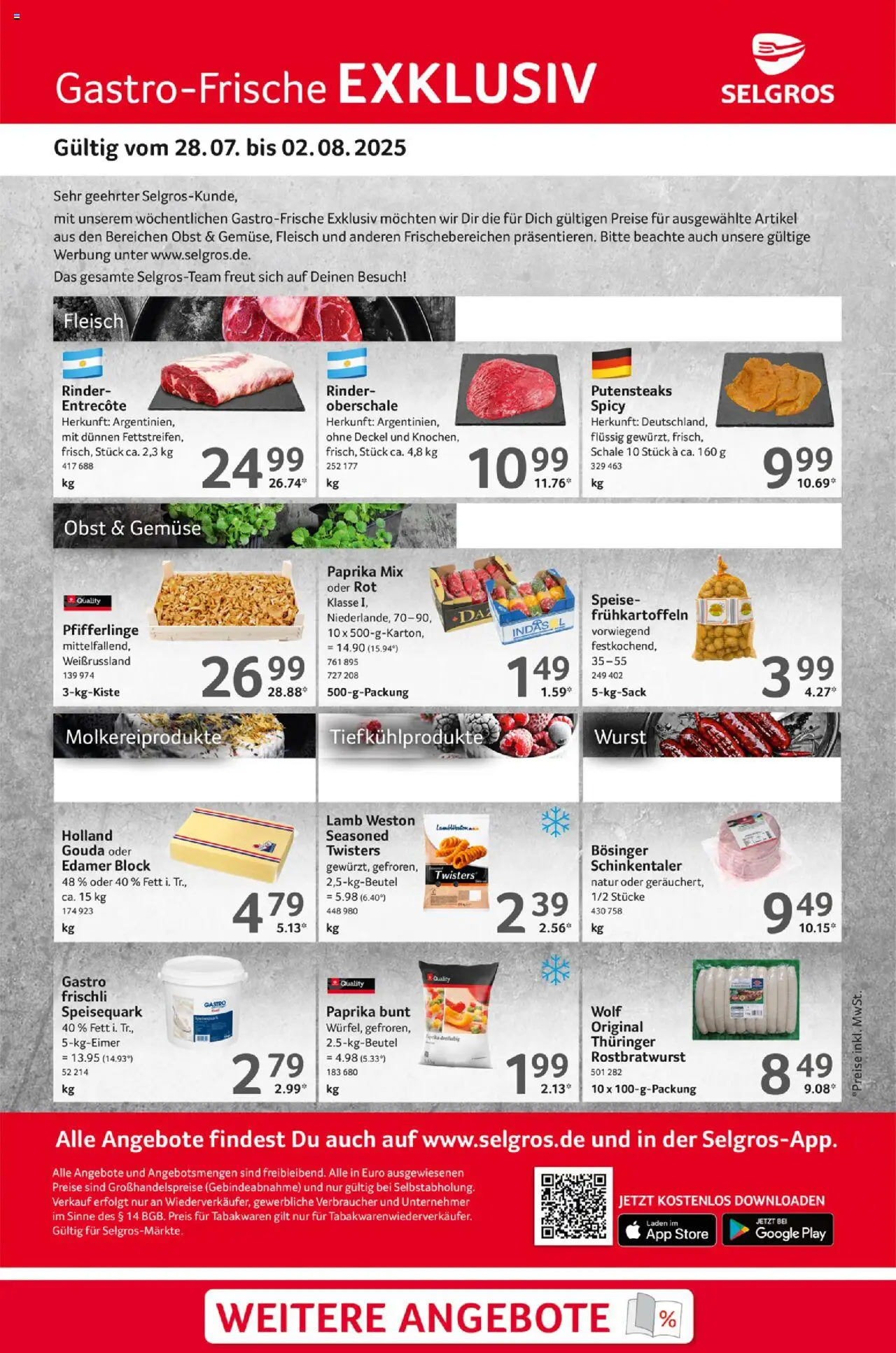 Selgros Gastro Angebote (vom 28.07.2025 - 02.08.2025)