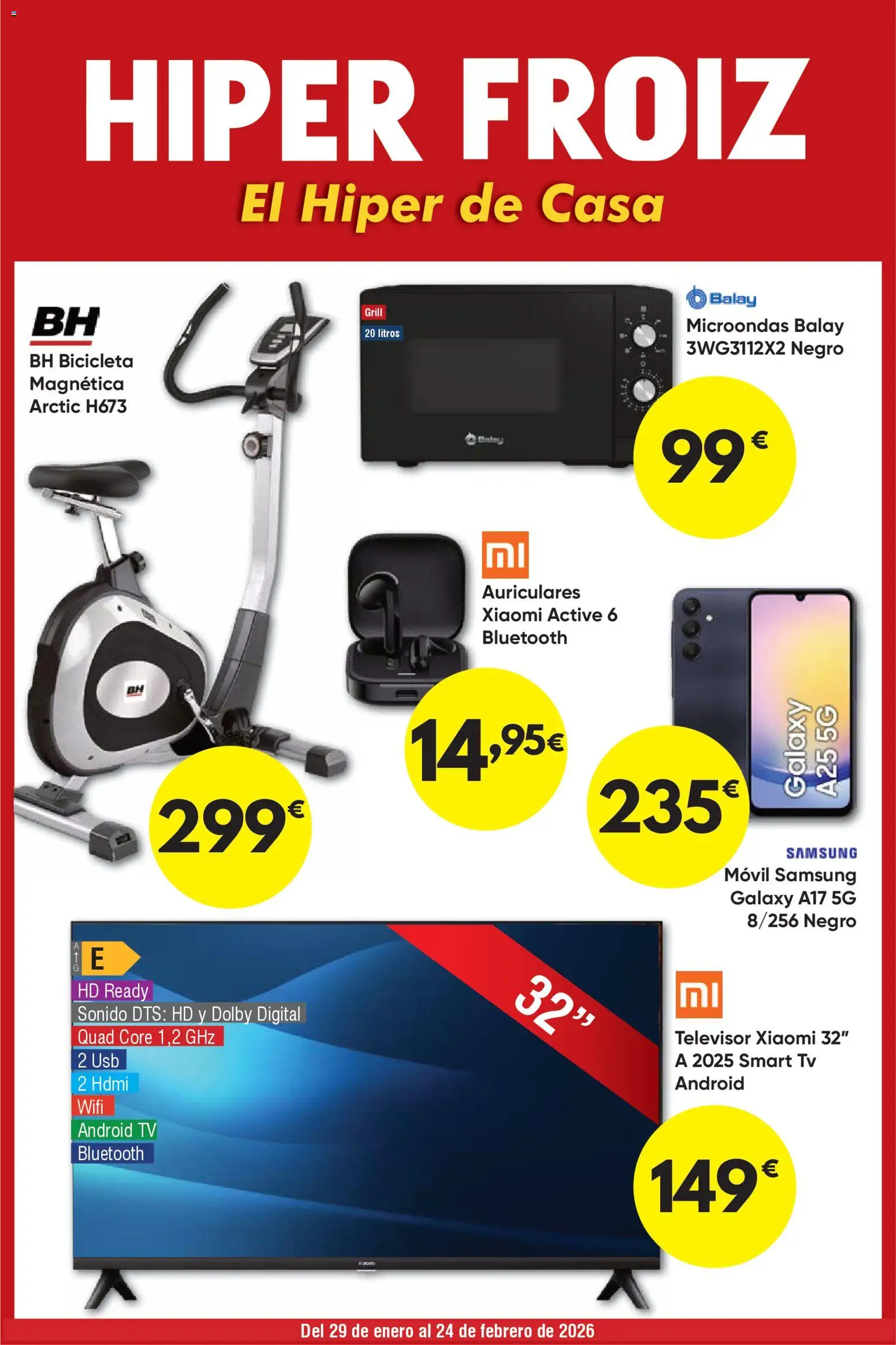 Vista previa del folleto de la tienda Froiz válido desde el 29/01/2026 - Bicicleta, Móvil, Televisor, Auriculares, USB