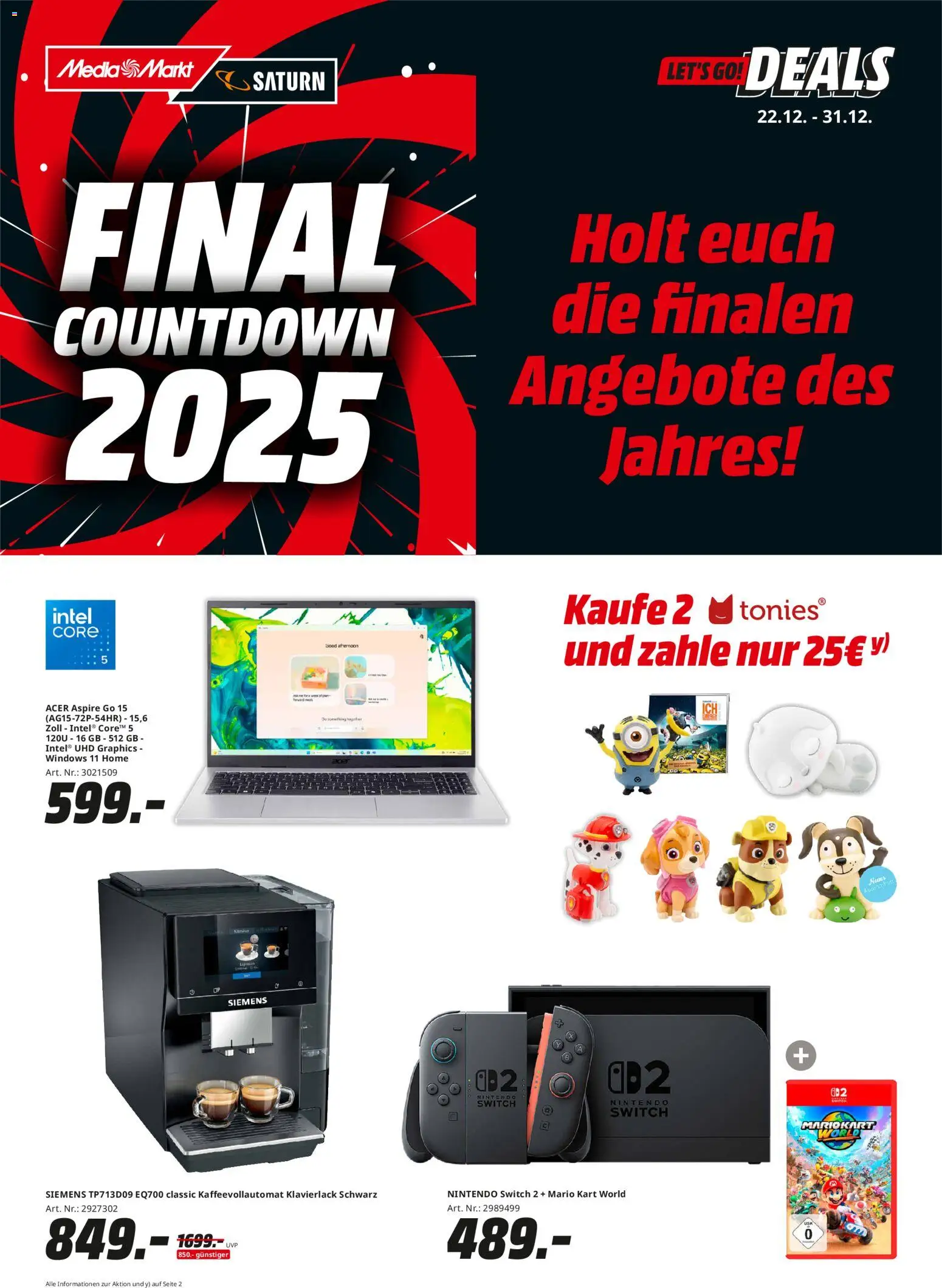 Vorschau von dem Prospekt des Geschäftes Media Markt, gültig ab dem 22.12.2025