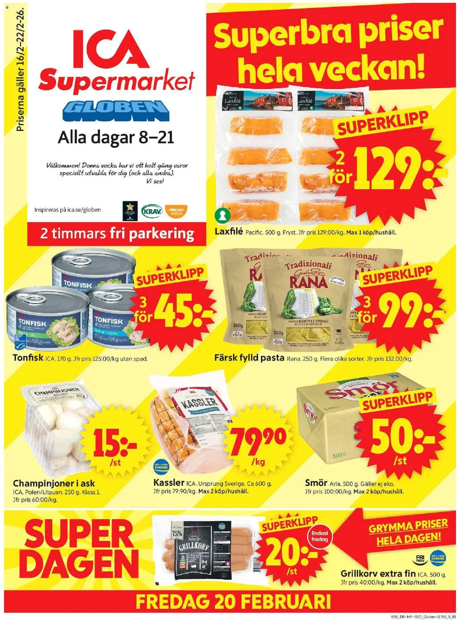 Förhandsgranska reklamblad Stockholm Globen från butik ICA Supermarket gäller från 16/02/2026