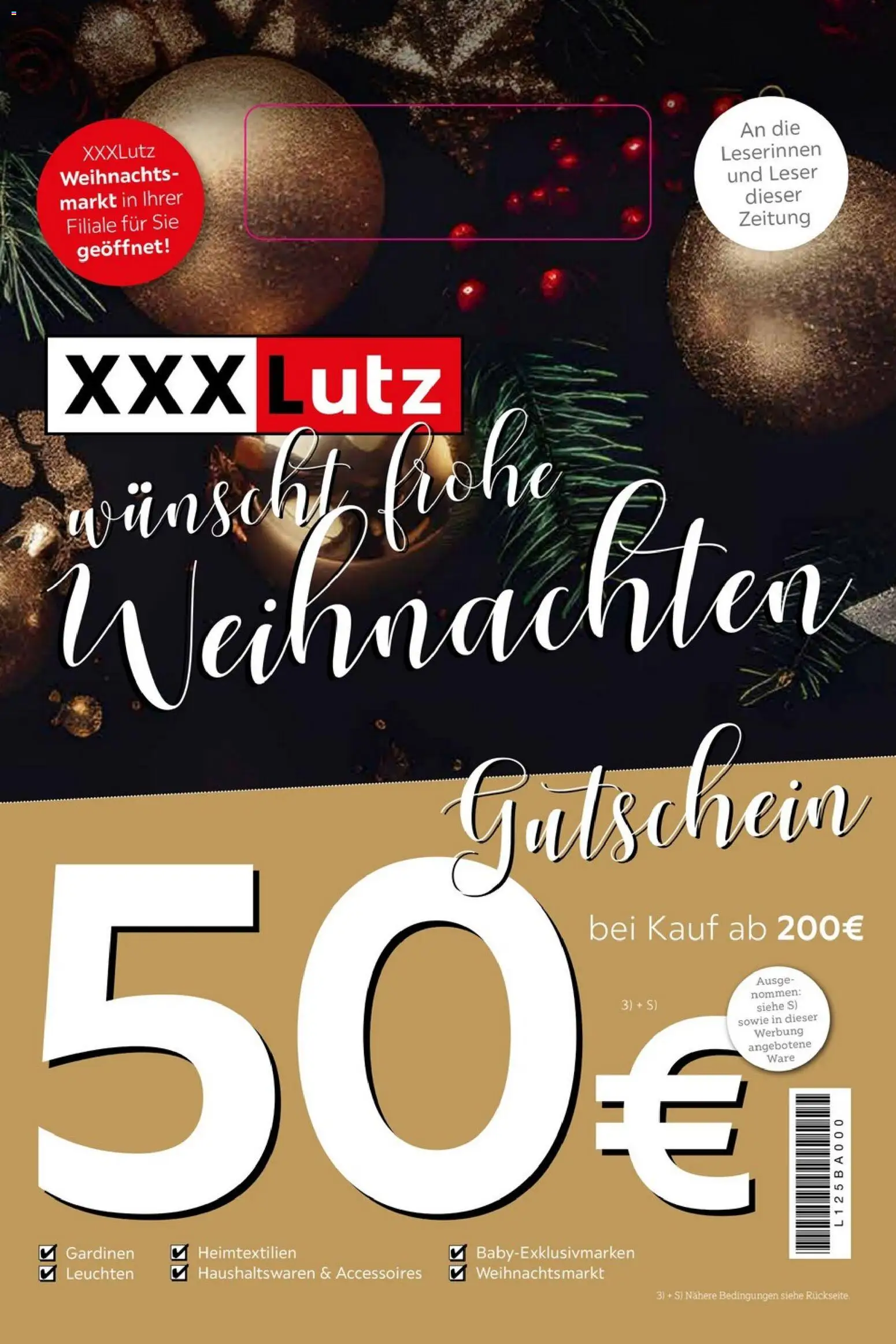 Vorschau von dem Prospekt des Geschäftes XXXL Lutz, gültig ab dem 30.11.2025