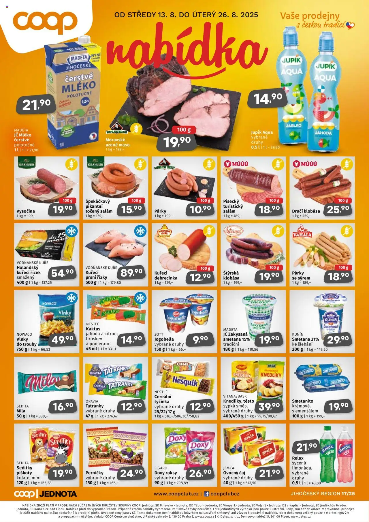  COOP Leták - Jihočeský region (13.08.2025) - Jednota leták