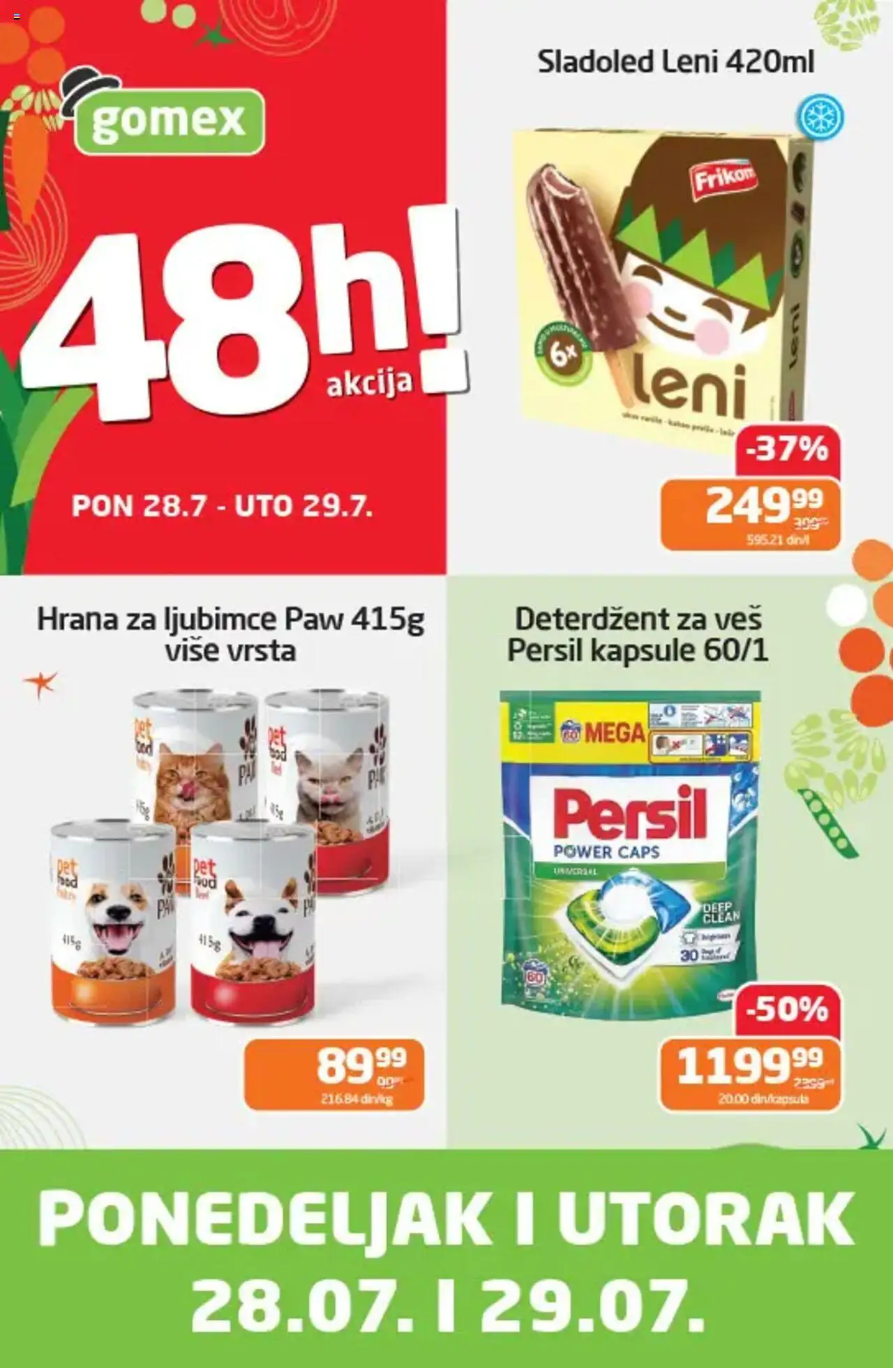 Gomex katalog važi od 28.07.2025 - stranica 1 - Sladoled, Persil, Deterdžent, Kapsule