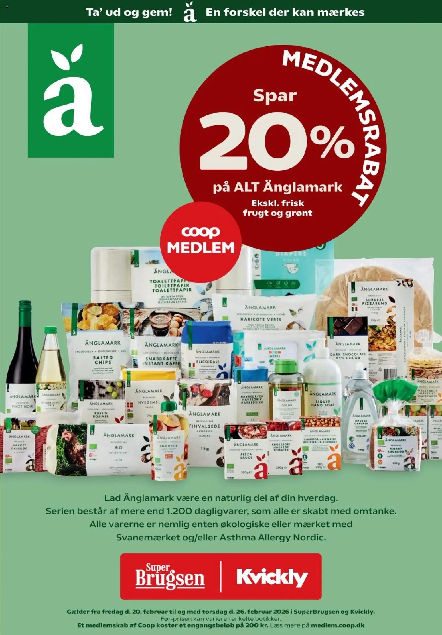 Eksempel på tilbudsavis Uge 08 Änglamark indstik fra butik Kvickly gyldig fra 20/02/2026