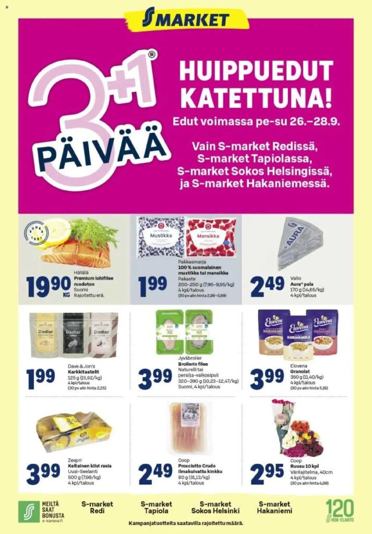 S-market-kaupan Tarjoukset voimassa 26/09/2025 - Sivulla 1