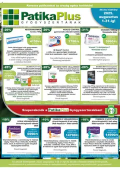 PatikaPlus - Akciós újság PatikaPlus megtekintése, amely érvényes 2025.08.01.-től