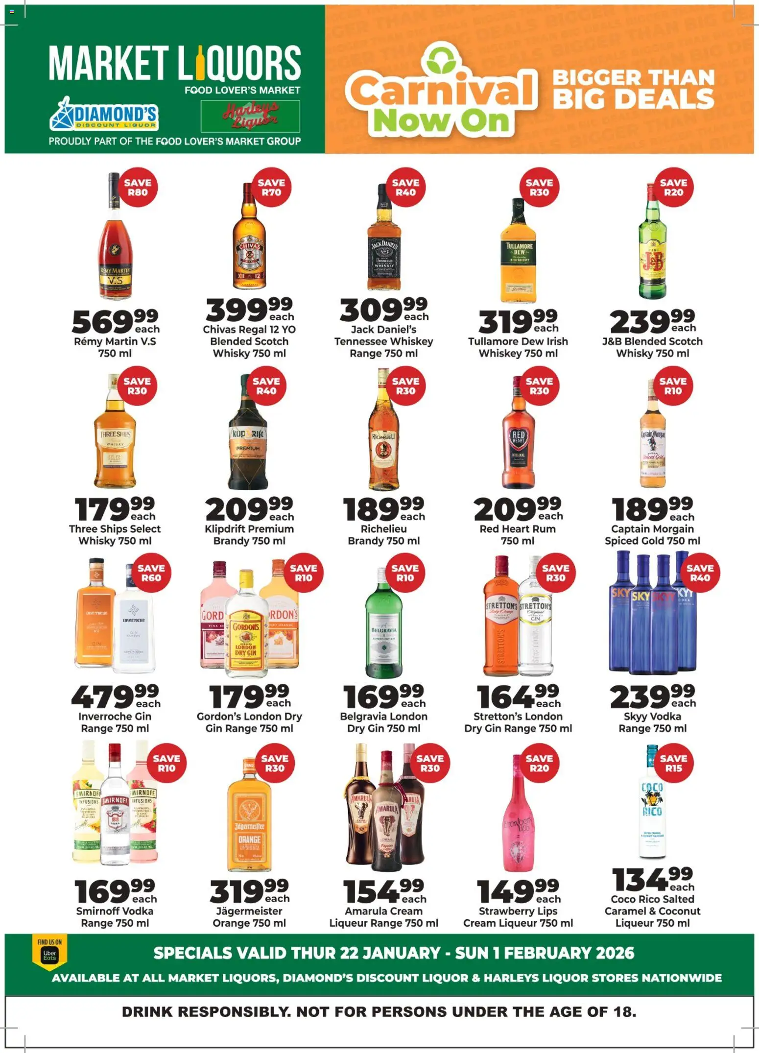 Preview of Diamond Discount Liquors flyer valid from 22/01/2026