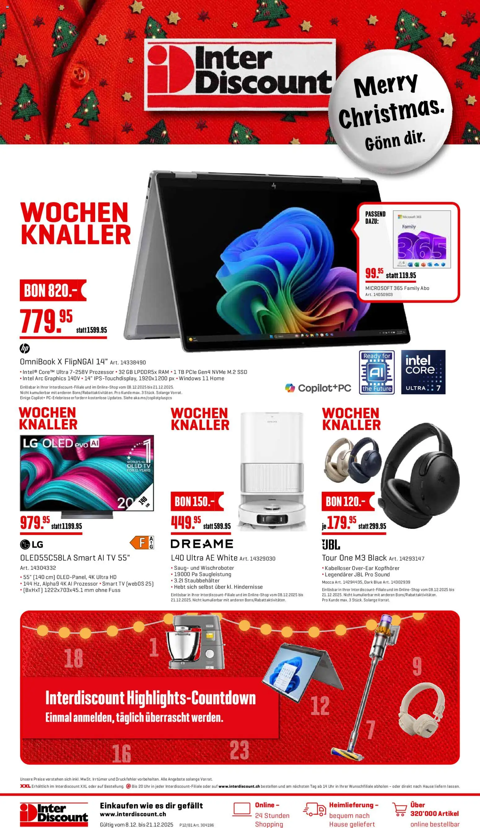 Vorschau des Merkblatts Aktionen vom Shop Interdiscount gültig von 08.12.2025 bis 21.12.2025