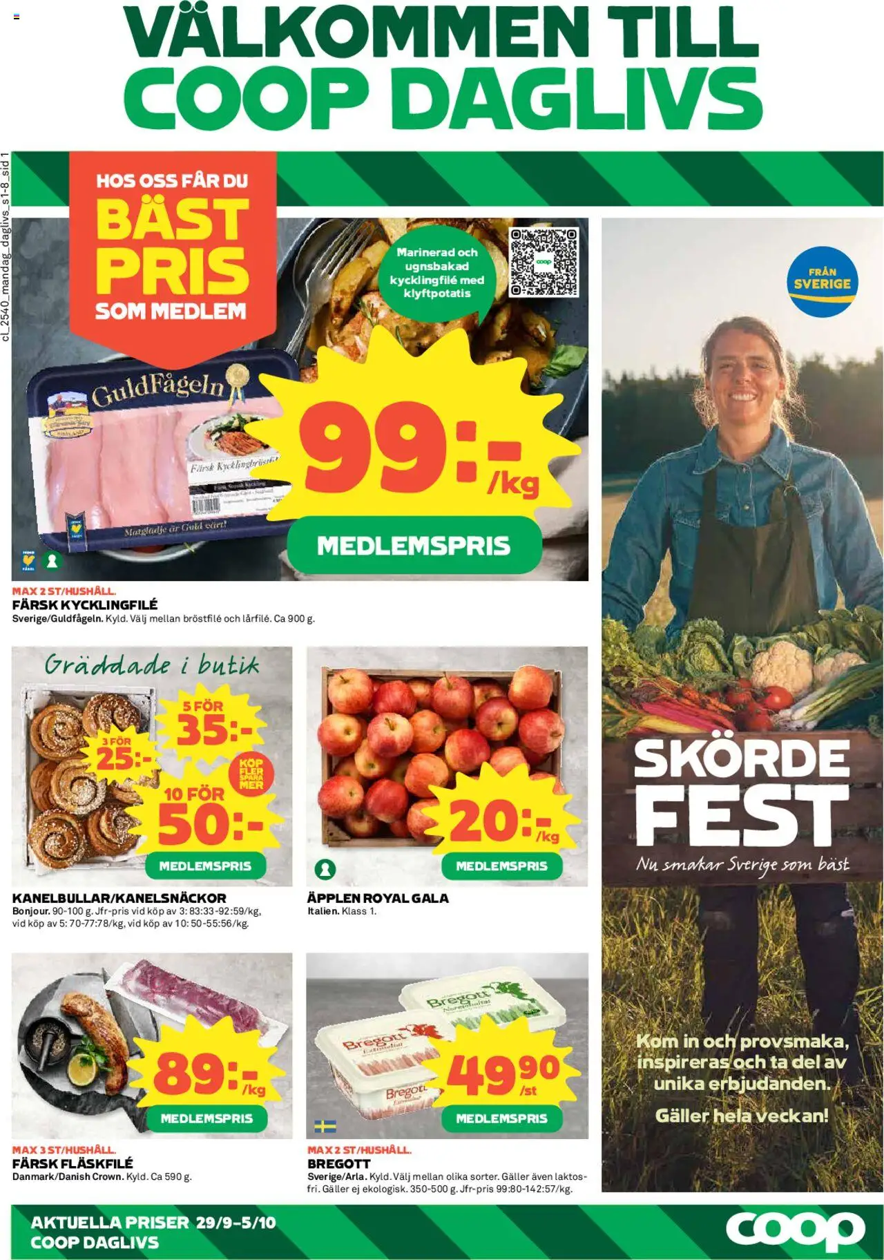 Aktuella reklamblad Coop Daglivs är giltig 29/09 2025 > Veckans Erbjudanden gäller från 29/09/2025 till 05/10/2025 sidnummer 1