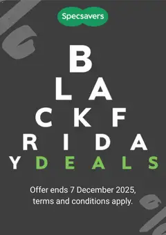 Preview of Specsavers Black Friday notice valid from 04/11/2025
